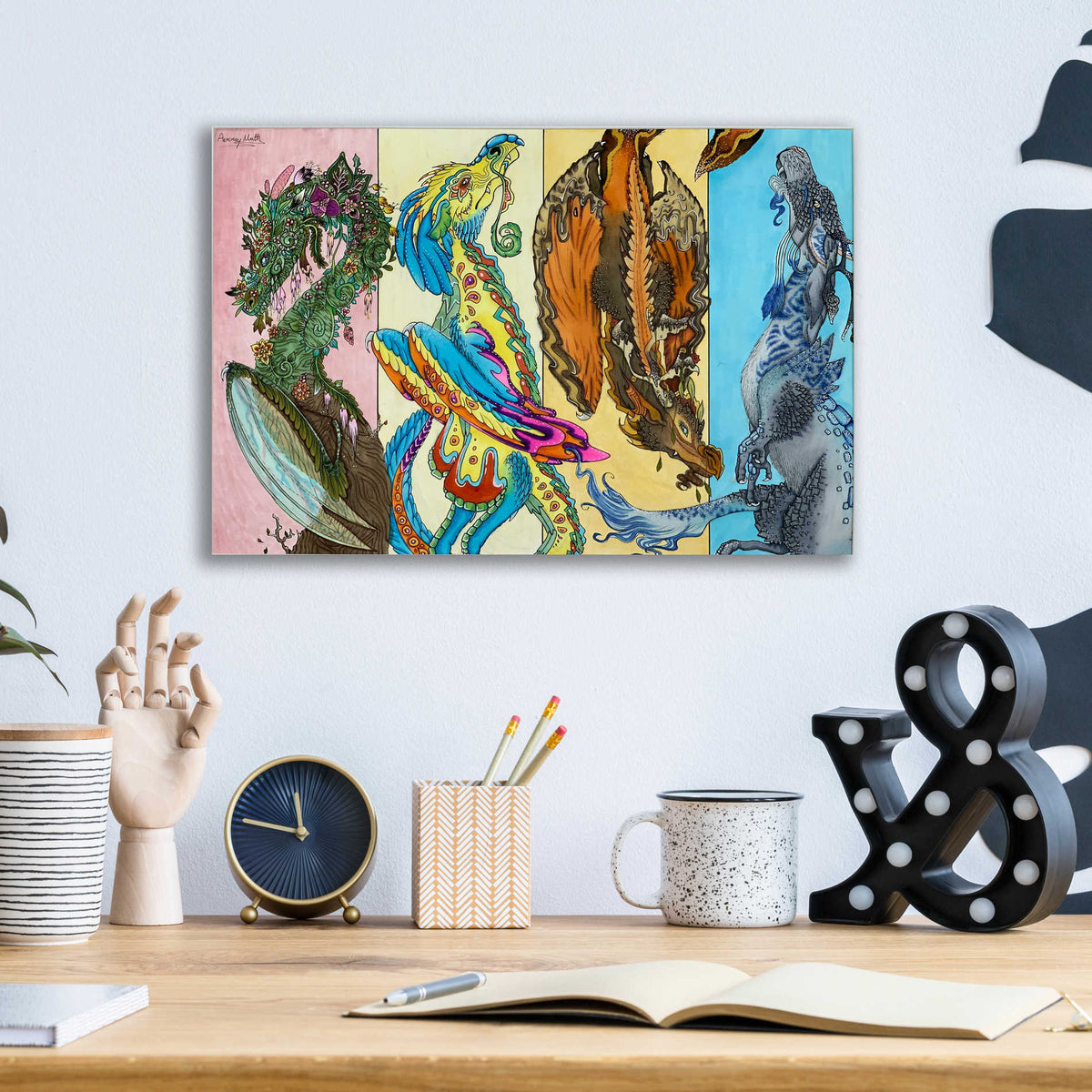 Epic Art 'The Four Seasons' by Avery Multer, Acrylic Glass Wall Art,16x12