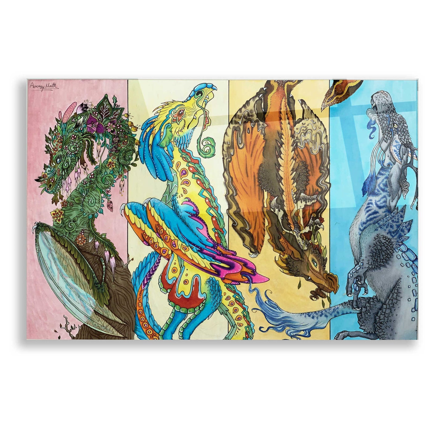 Epic Art 'The Four Seasons' by Avery Multer, Acrylic Glass Wall Art,16x12
