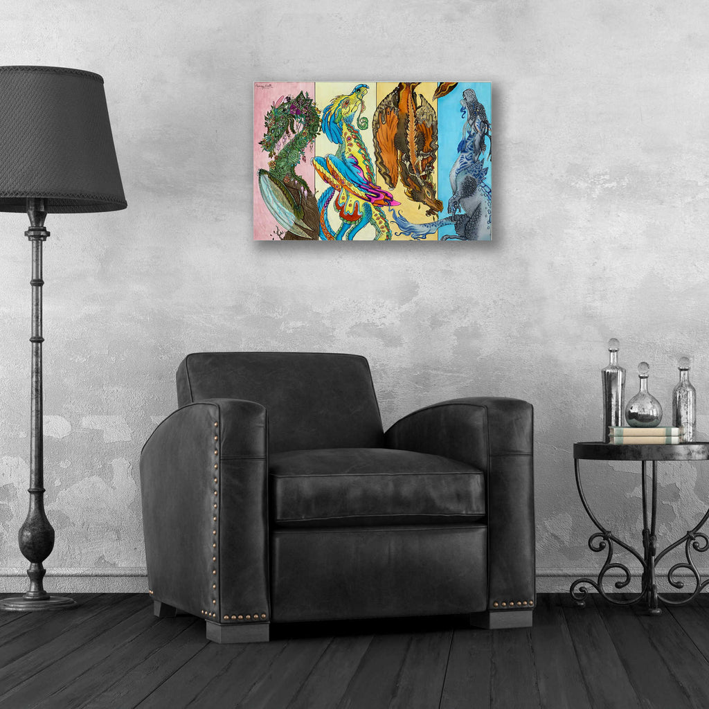 Epic Art 'The Four Seasons' by Avery Multer, Acrylic Glass Wall Art,24x16