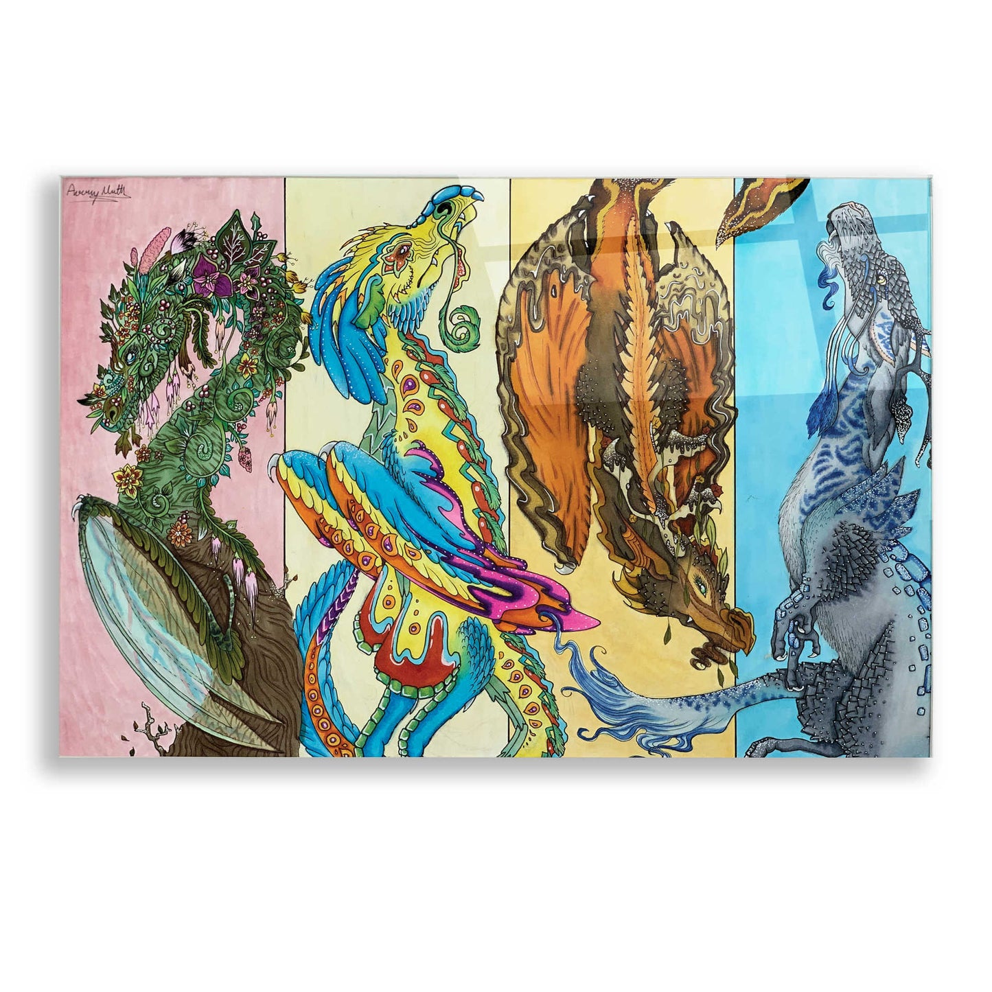 Epic Art 'The Four Seasons' by Avery Multer, Acrylic Glass Wall Art,24x16