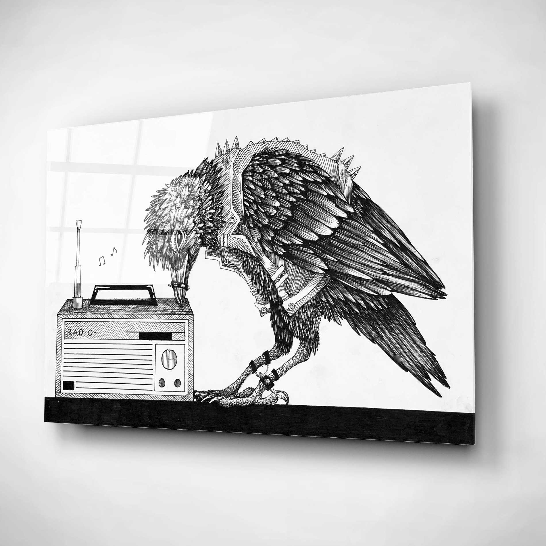 Epic Art 'Heavy Metal Crow' by Avery Multer, Acrylic Glass Wall Art,16x12