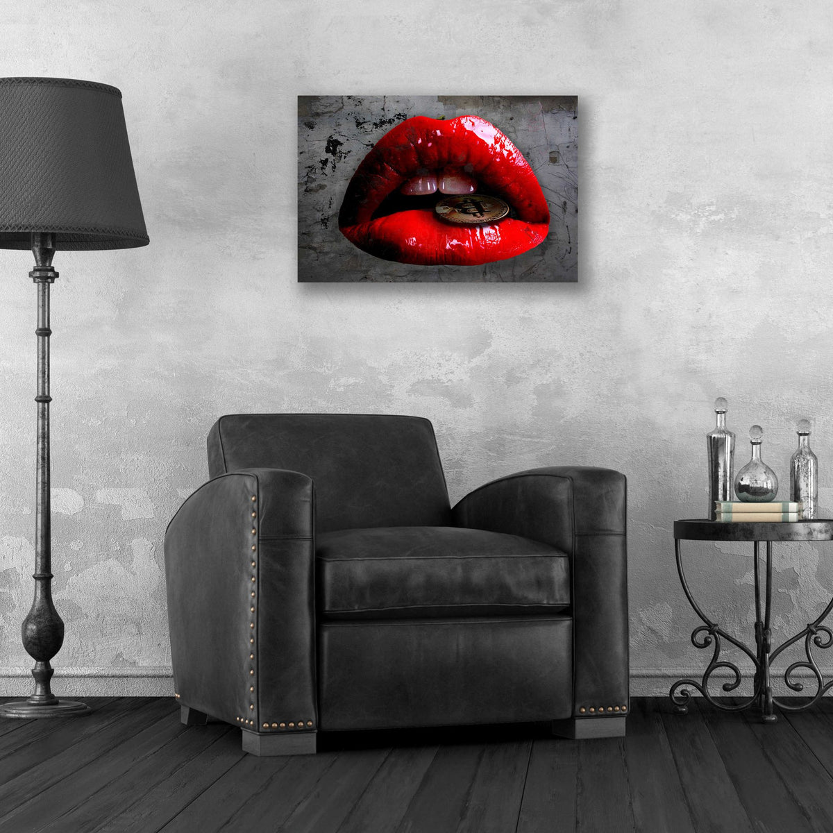 Epic Art 'Bit Me Bitcoin' by Acrylic Glass Wall Art,24x16