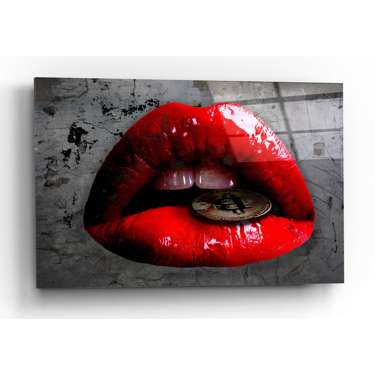 Epic Art 'Bit Me Bitcoin' by Acrylic Glass Wall Art