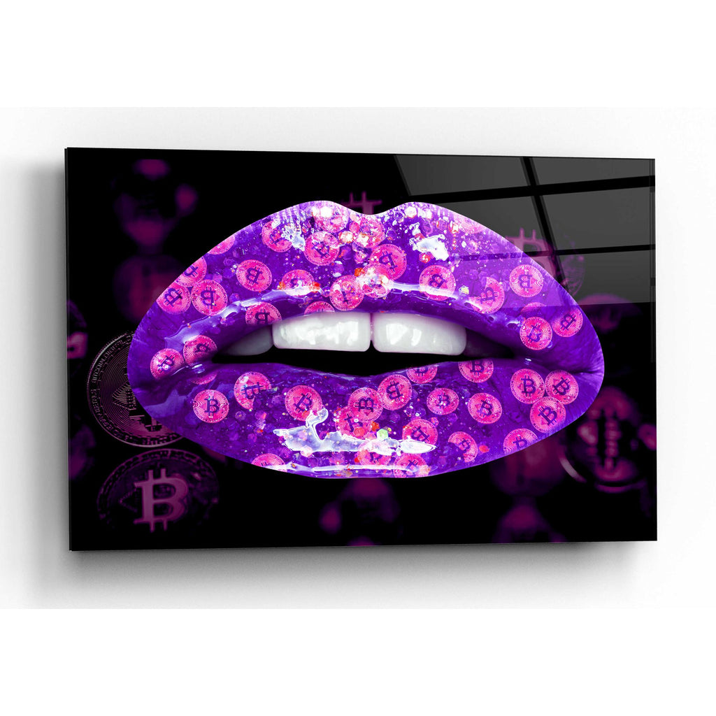 Epic Art 'Bitcoin Milkshake Amethyst' by Acrylic Glass Wall Art