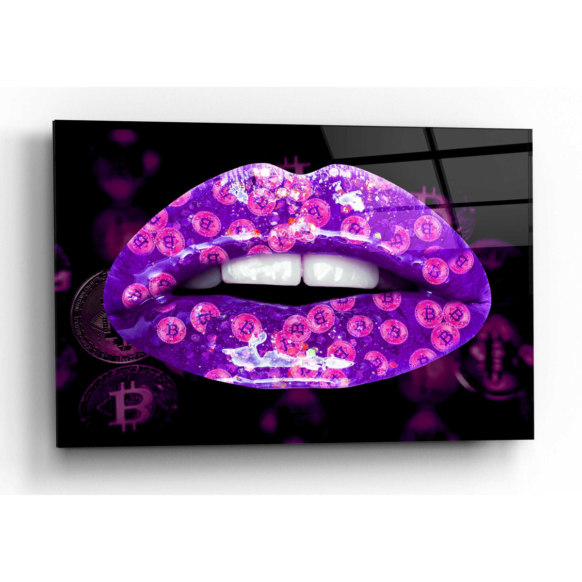 Epic Art 'Bitcoin Milkshake Amethyst' by Acrylic Glass Wall Art