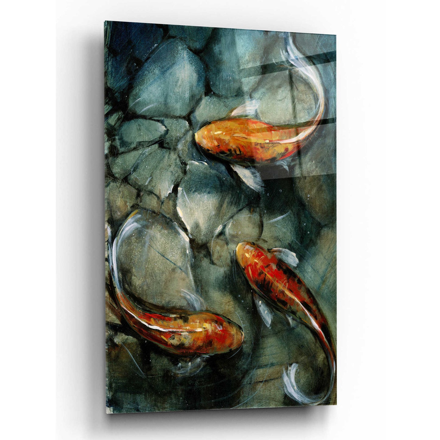 Epic Art 'Tres Koi I' by Tim O'Toole, Acrylic Glass Wall Art,12x16