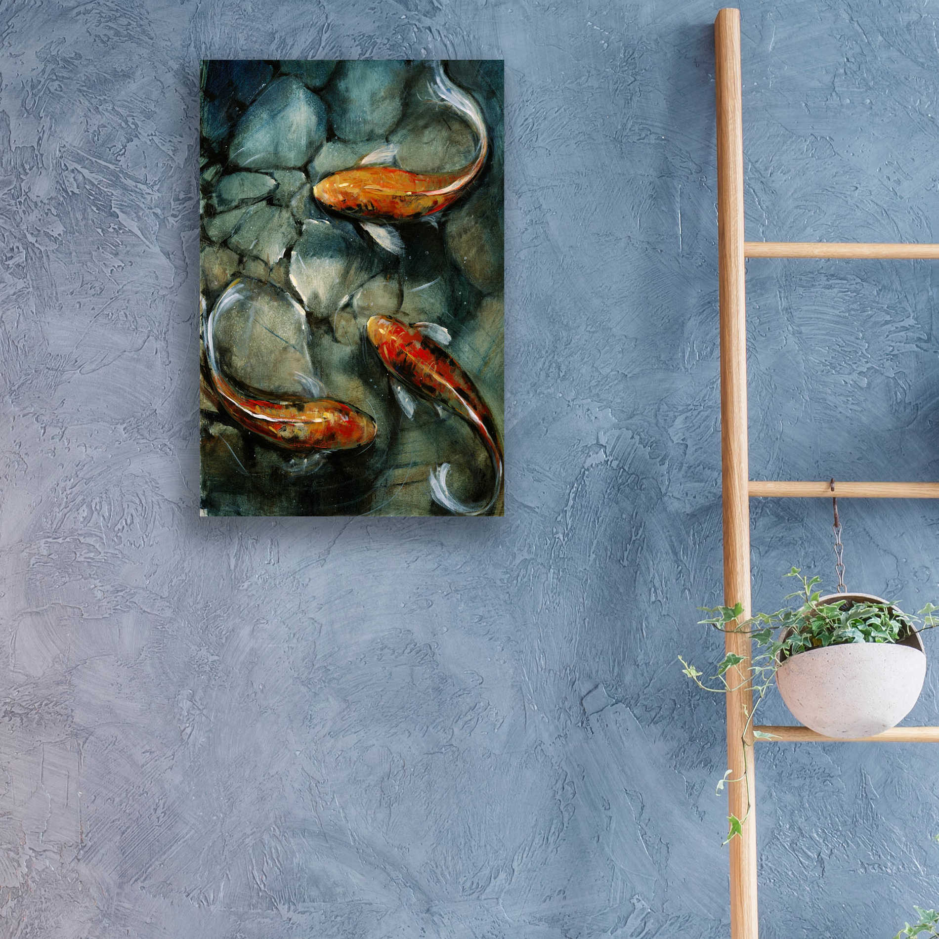 Epic Art 'Tres Koi I' by Tim O'Toole, Acrylic Glass Wall Art,16x24