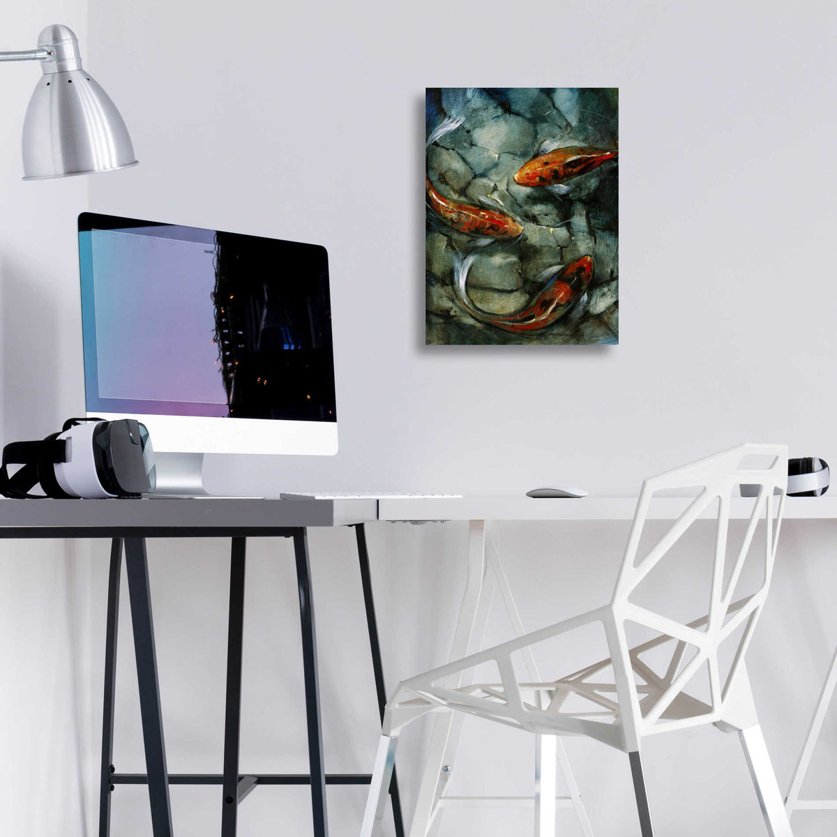 Epic Art 'Tres Koi II' by Tim O'Toole, Acrylic Glass Wall Art,12x16