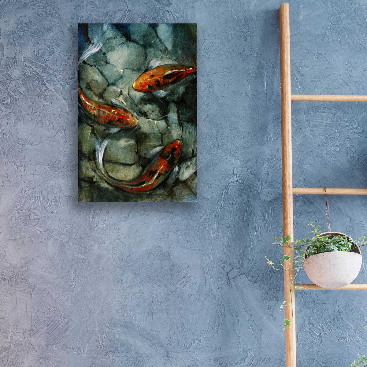Epic Art 'Tres Koi II' by Tim O'Toole, Acrylic Glass Wall Art,16x24