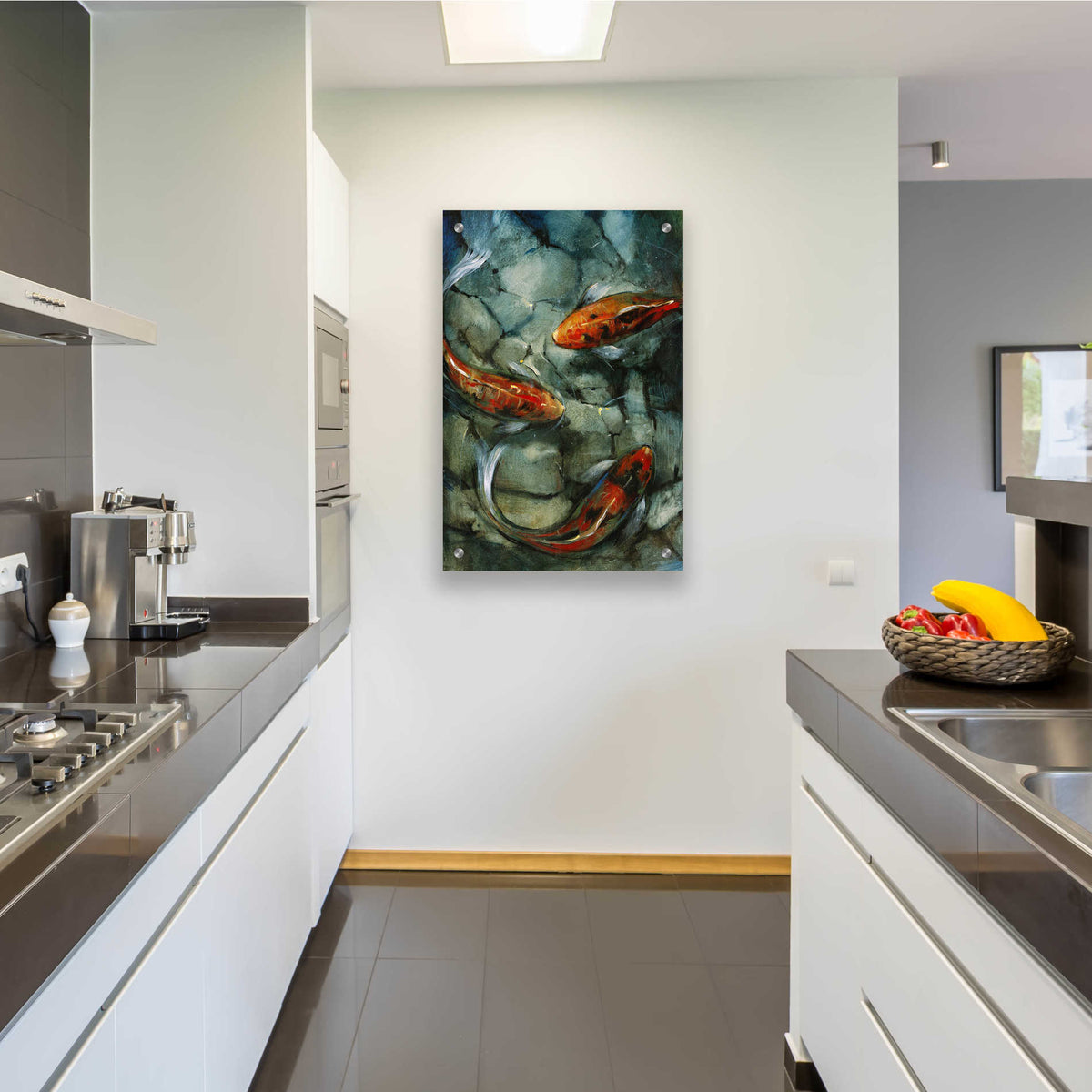 Epic Art 'Tres Koi II' by Tim O'Toole, Acrylic Glass Wall Art,24x36