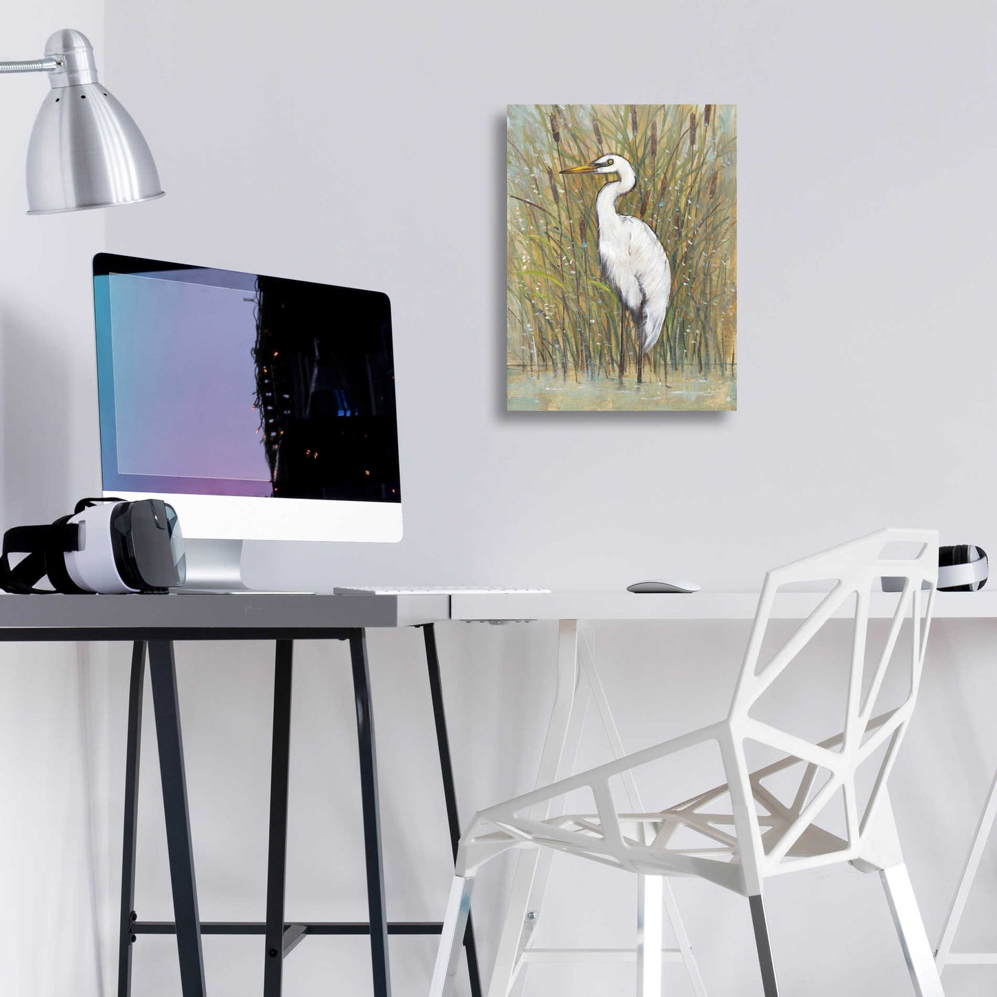 Epic Art 'White Egret I' by Tim O'Toole, Acrylic Glass Wall Art,12x16