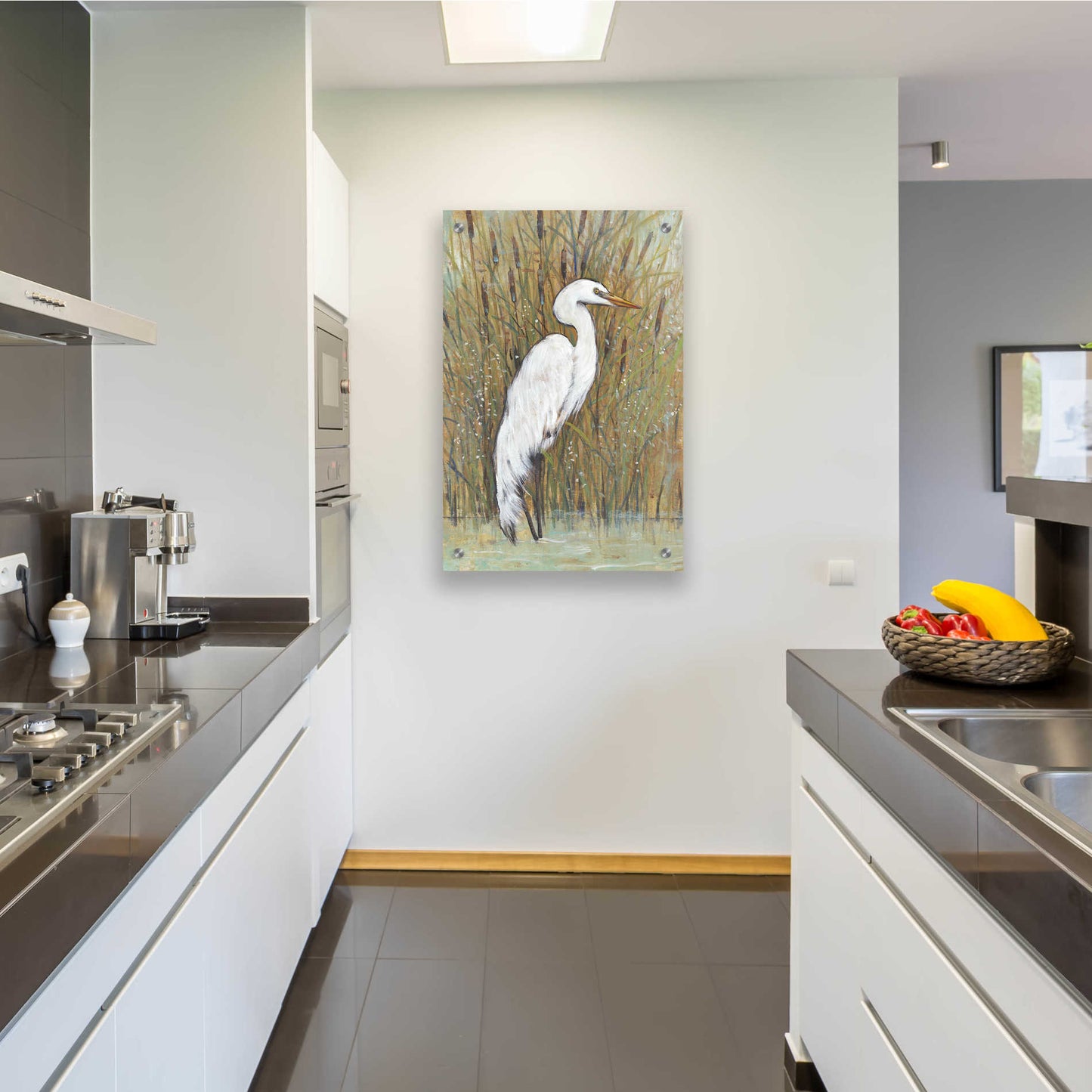 Epic Art 'White Egret II' by Tim O'Toole, Acrylic Glass Wall Art,24x36