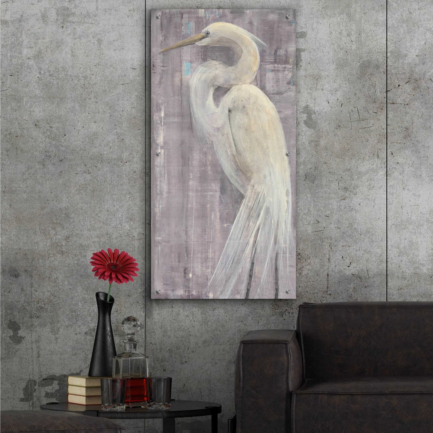 Epic Art 'Coastal Egret II Legs II' by Albena Hristova, Acrylic Glass Wall Art,24x48