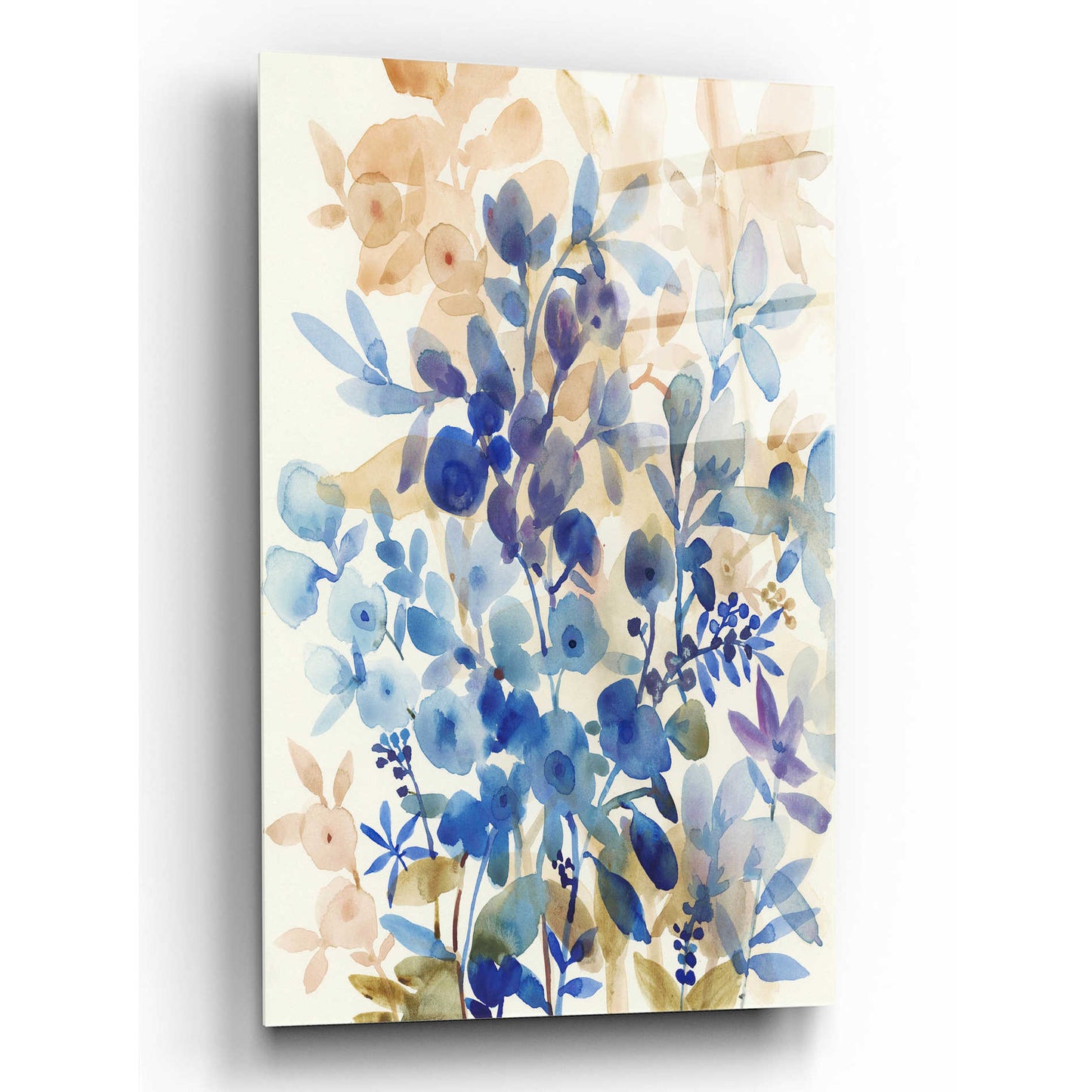 Epic Art 'Blueberry Floral I' by Tim O'Toole, Acrylic Glass Wall Art,16x24