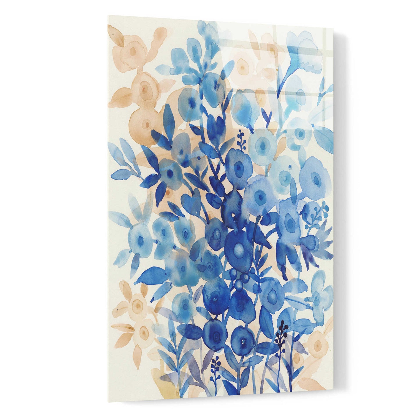 Epic Art 'Blueberry Floral II' by Tim O'Toole, Acrylic Glass Wall Art,16x24