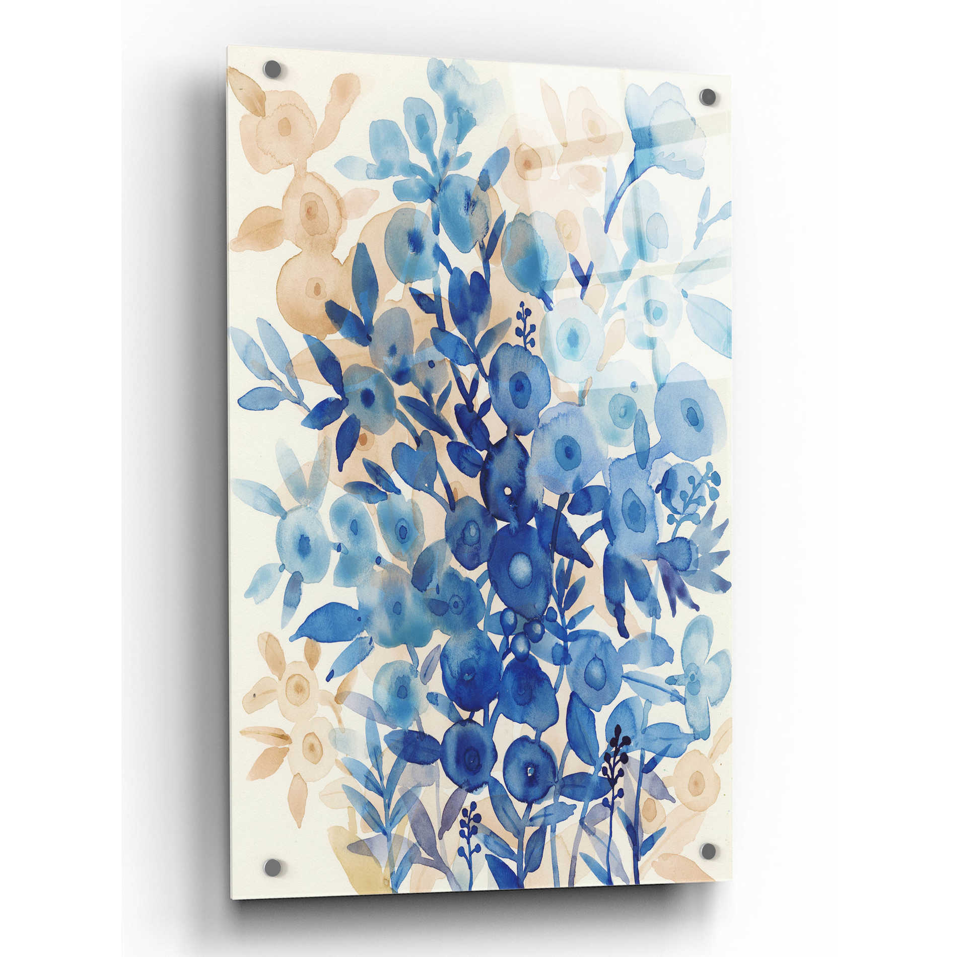Epic Art 'Blueberry Floral II' by Tim O'Toole, Acrylic Glass Wall Art,24x36