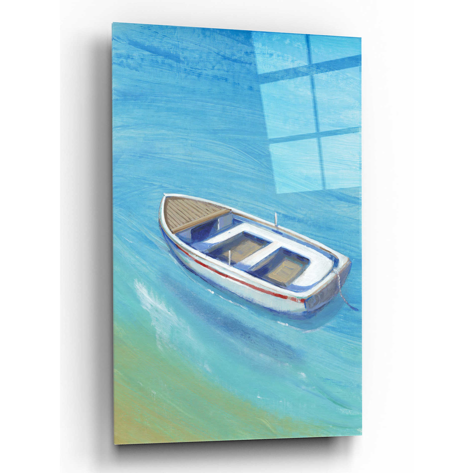 Epic Art 'Anchored Dingy I' by Tim O'Toole, Acrylic Glass Wall Art,12x16