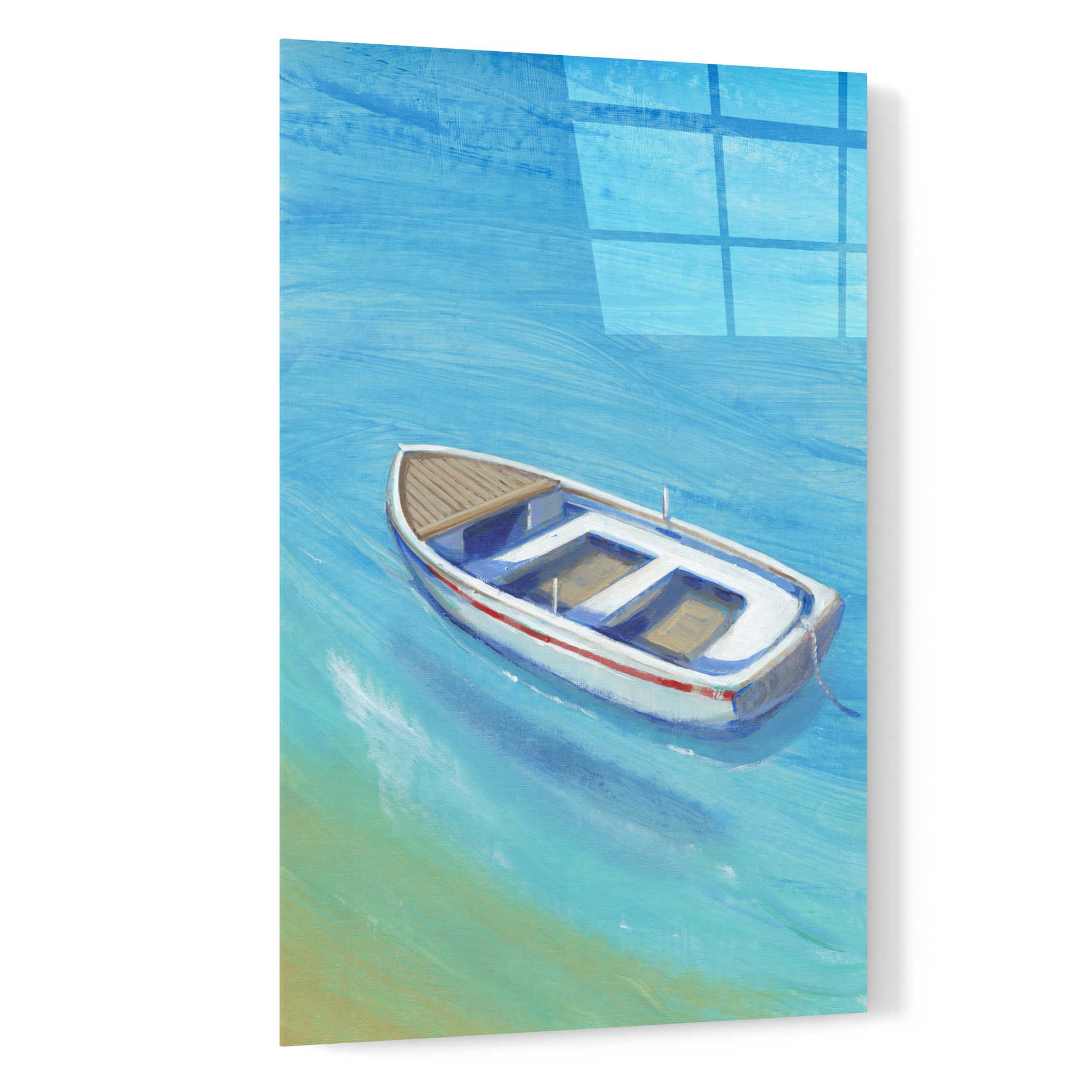 Epic Art 'Anchored Dingy I' by Tim O'Toole, Acrylic Glass Wall Art,16x24