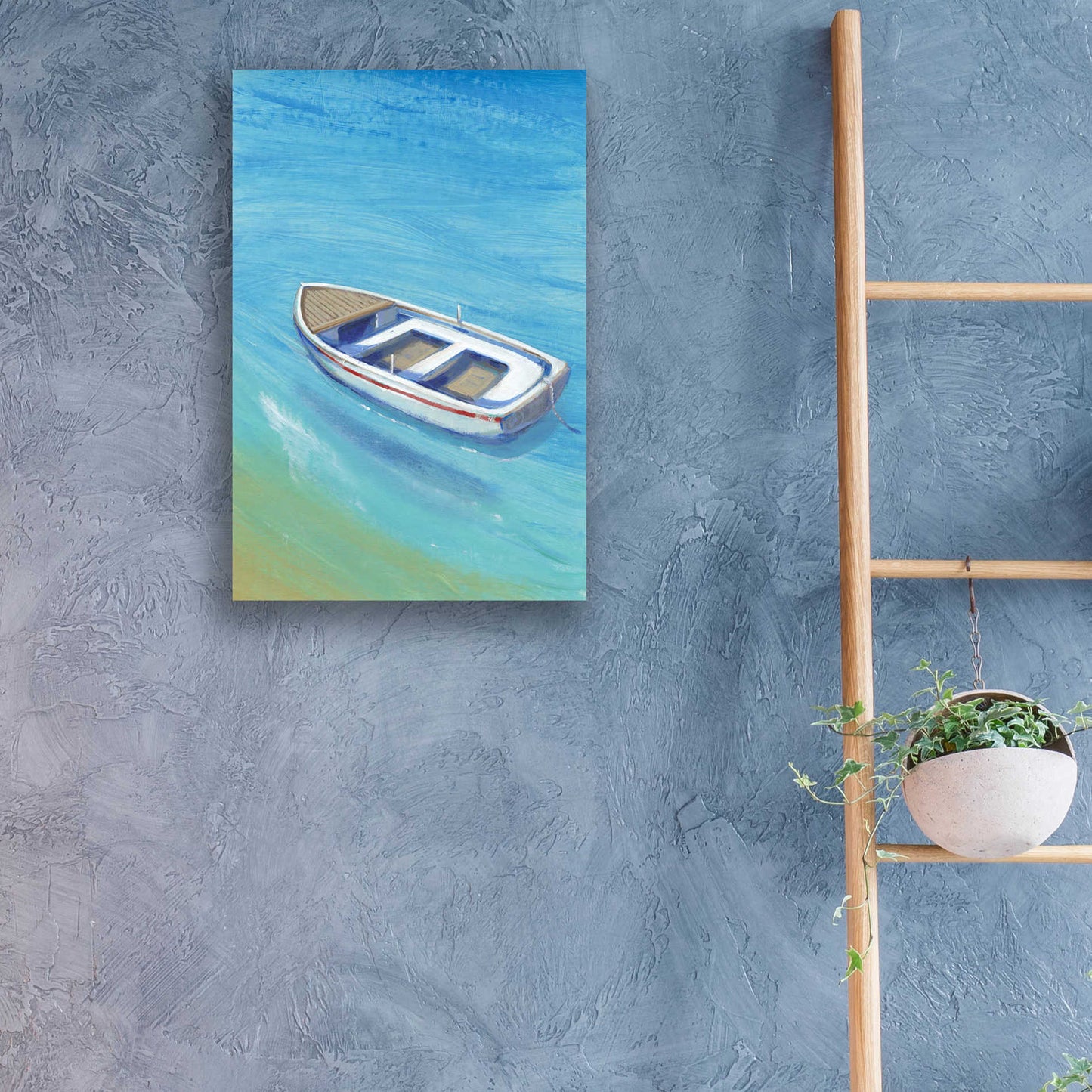 Epic Art 'Anchored Dingy I' by Tim O'Toole, Acrylic Glass Wall Art,16x24