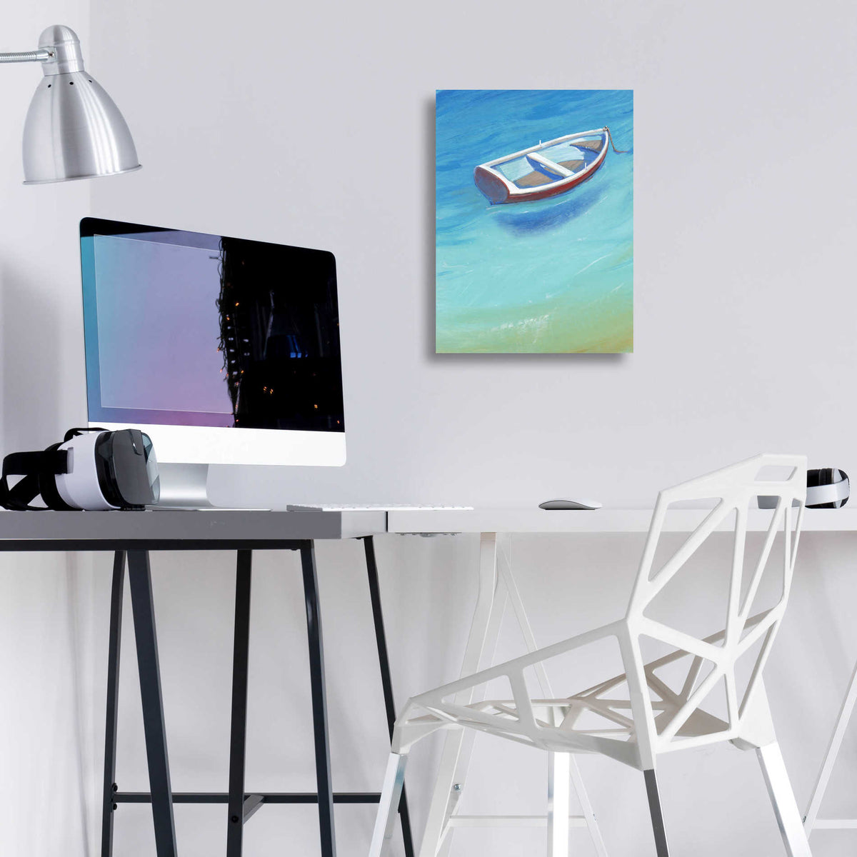 Epic Art 'Anchored Dingy II' by Tim O'Toole, Acrylic Glass Wall Art,12x16