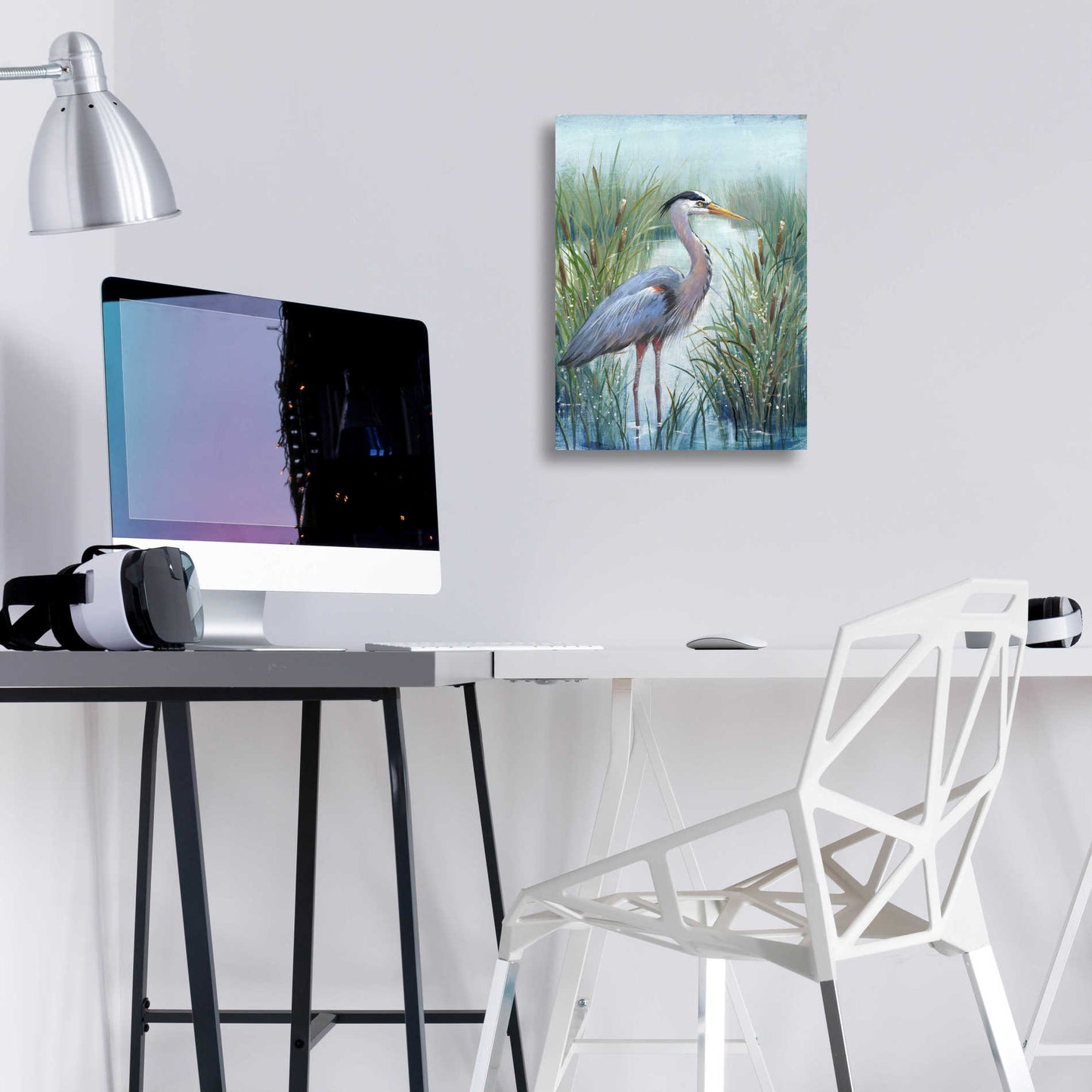 Epic Art 'Marsh Heron I' by Tim O'Toole, Acrylic Glass Wall Art,12x16