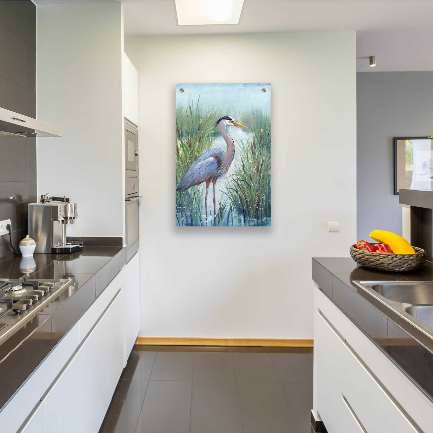 Epic Art 'Marsh Heron I' by Tim O'Toole, Acrylic Glass Wall Art,24x36