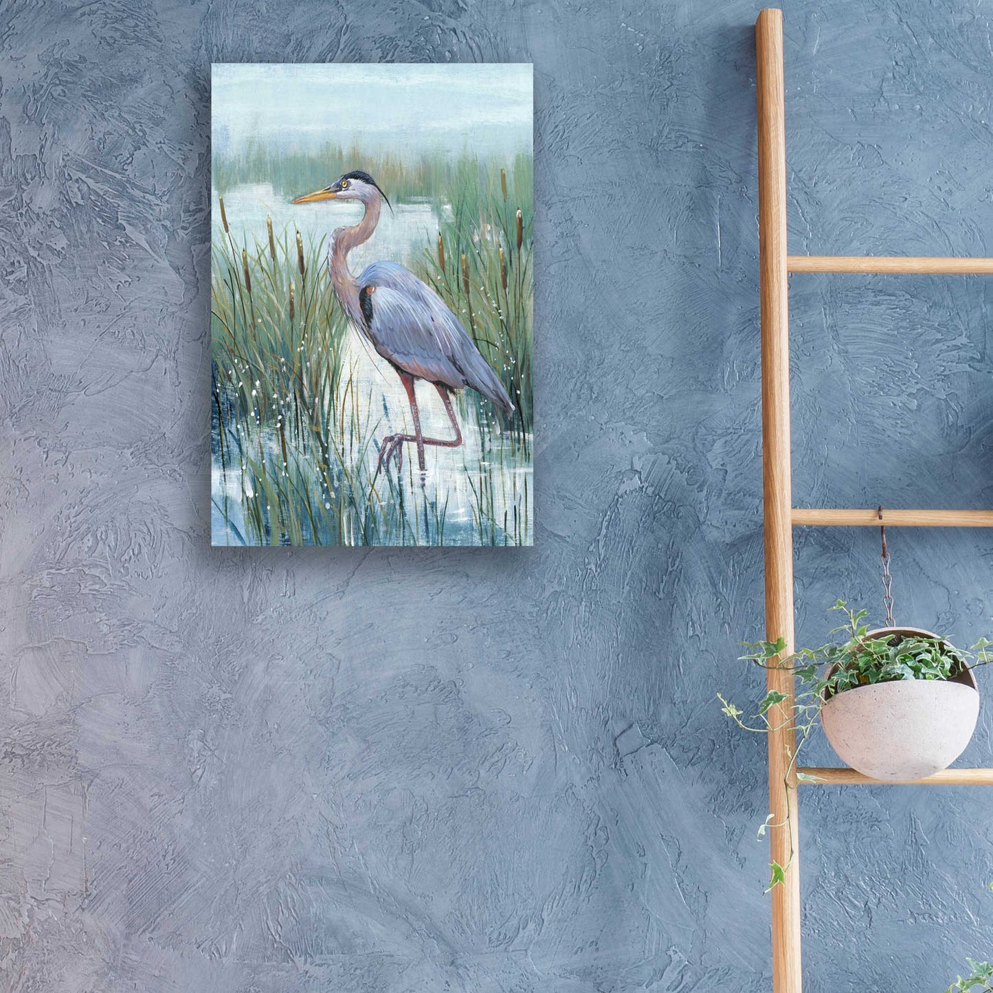 Epic Art 'Marsh Heron II' by Tim O'Toole, Acrylic Glass Wall Art,16x24