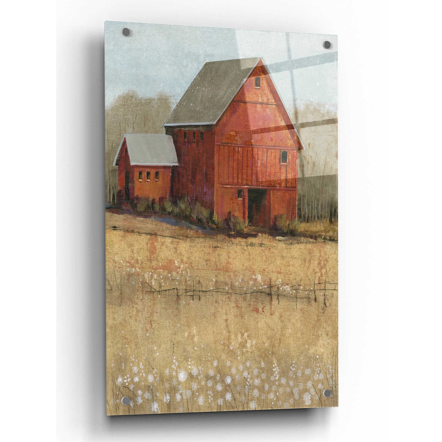 Epic Art 'Red Barn View II' by Tim O'Toole, Acrylic Glass Wall Art,24x36