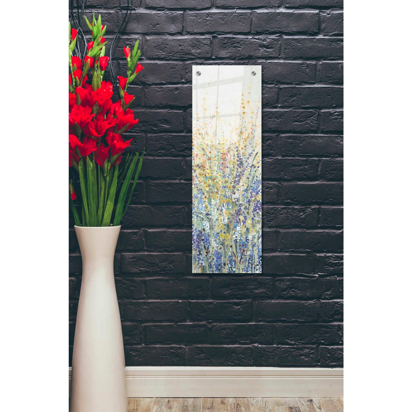 Epic Art 'Wildflower Panel I' by Tim O'Toole, Acrylic Glass Wall Art,12x36