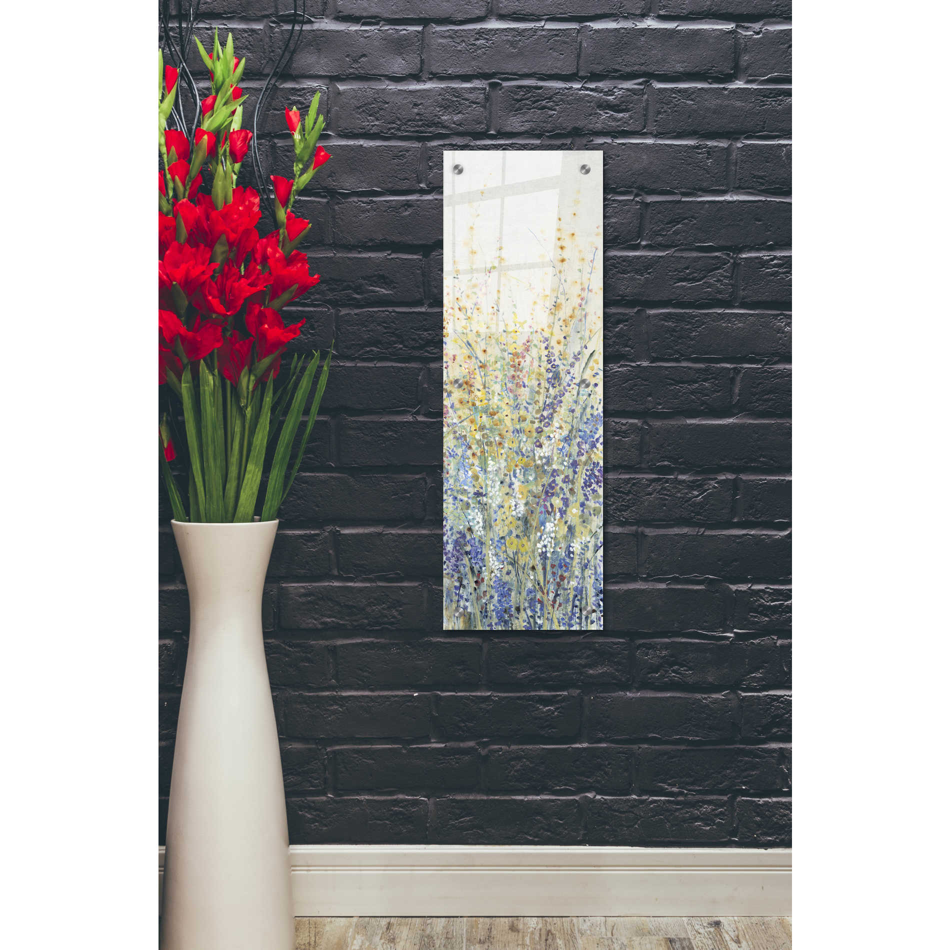 Epic Art 'Wildflower Panel I' by Tim O'Toole, Acrylic Glass Wall Art,12x36