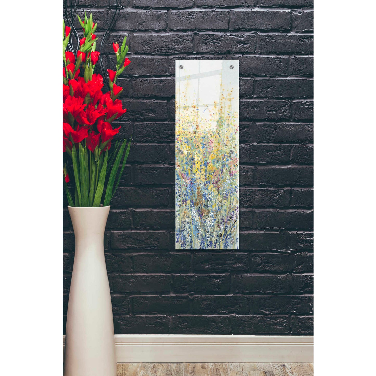Epic Art 'Wildflower Panel III' by Tim O'Toole, Acrylic Glass Wall Art,12x36