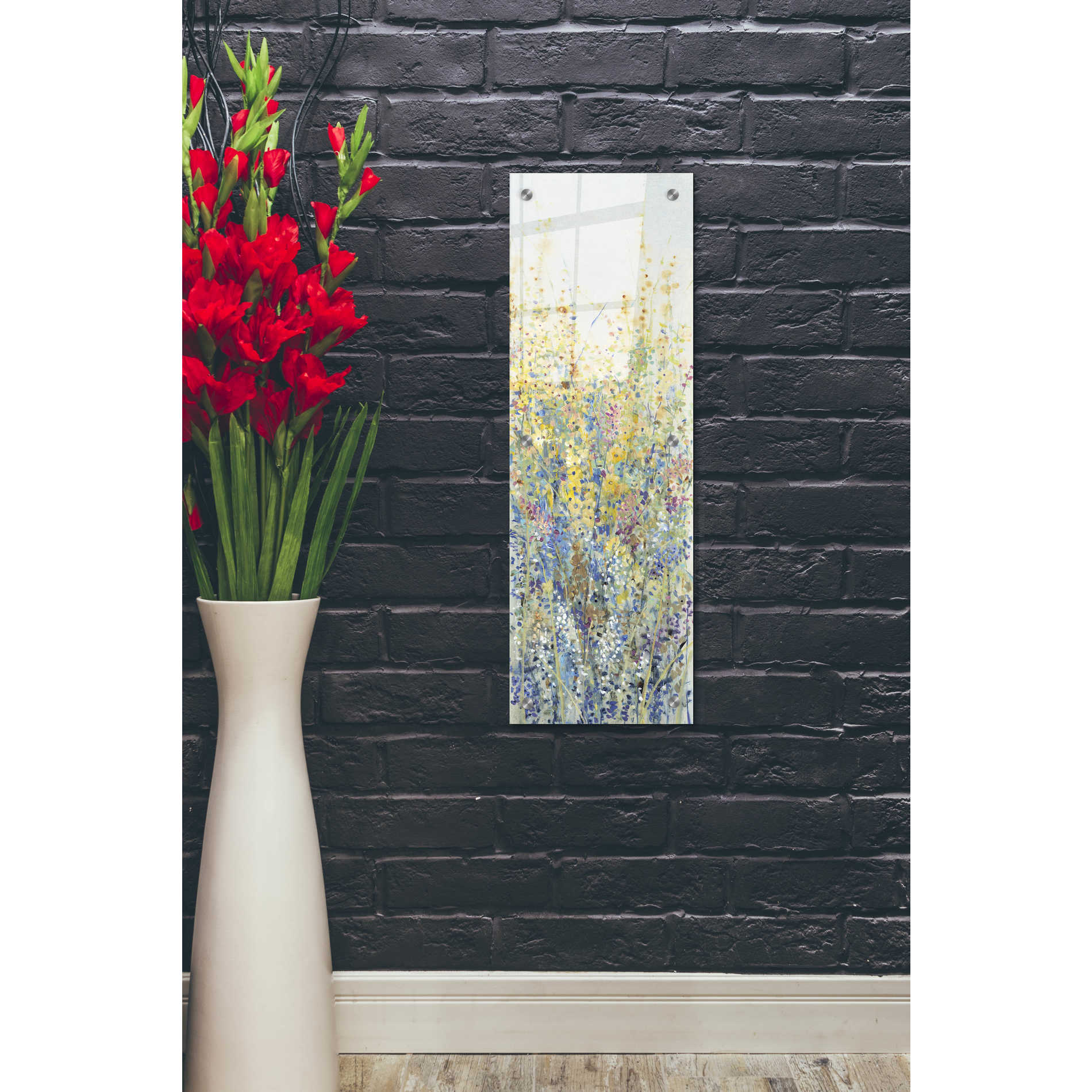 Epic Art 'Wildflower Panel III' by Tim O'Toole, Acrylic Glass Wall Art,12x36