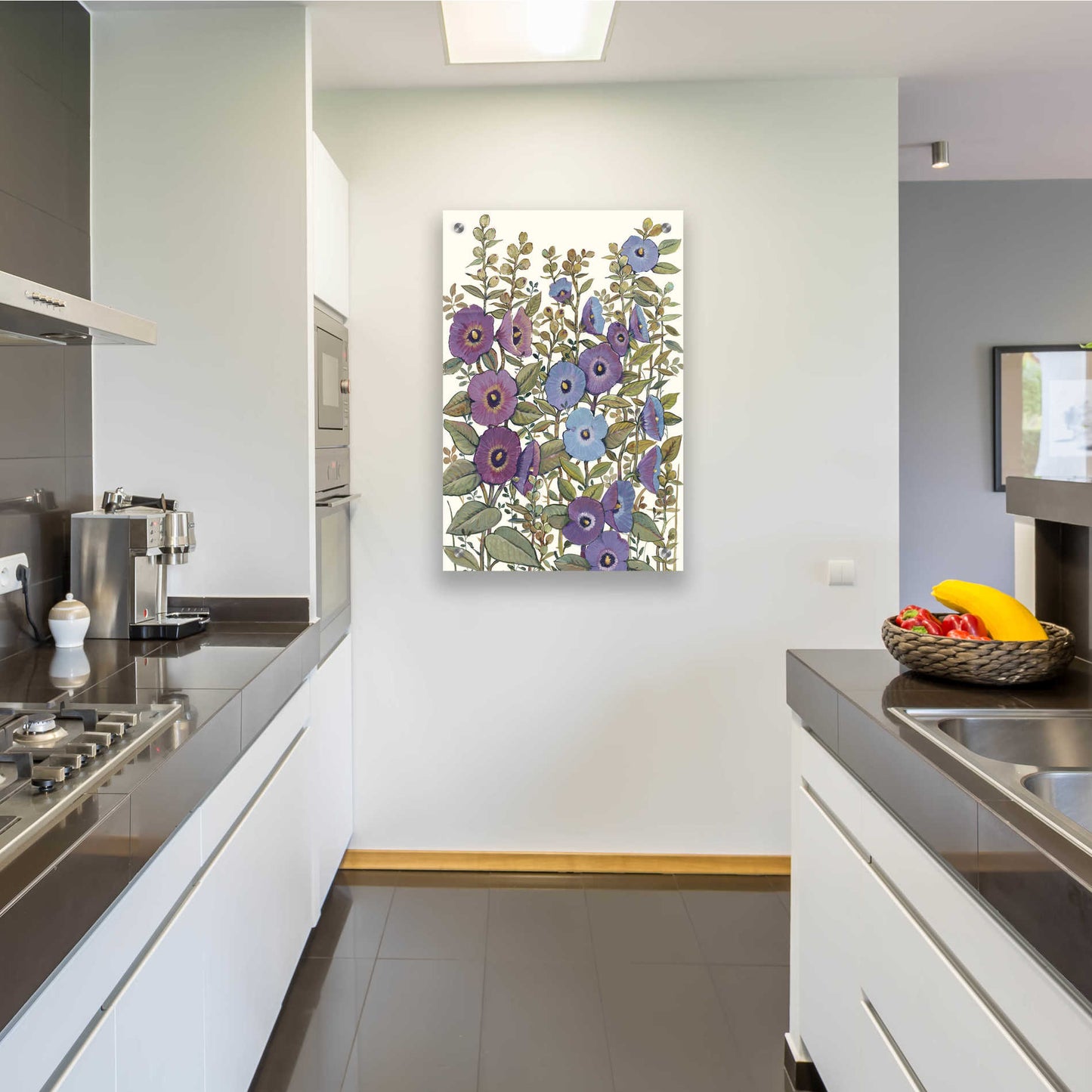 Epic Art 'Hollyhocks in Bloom I' by Tim O'Toole, Acrylic Glass Wall Art,24x36