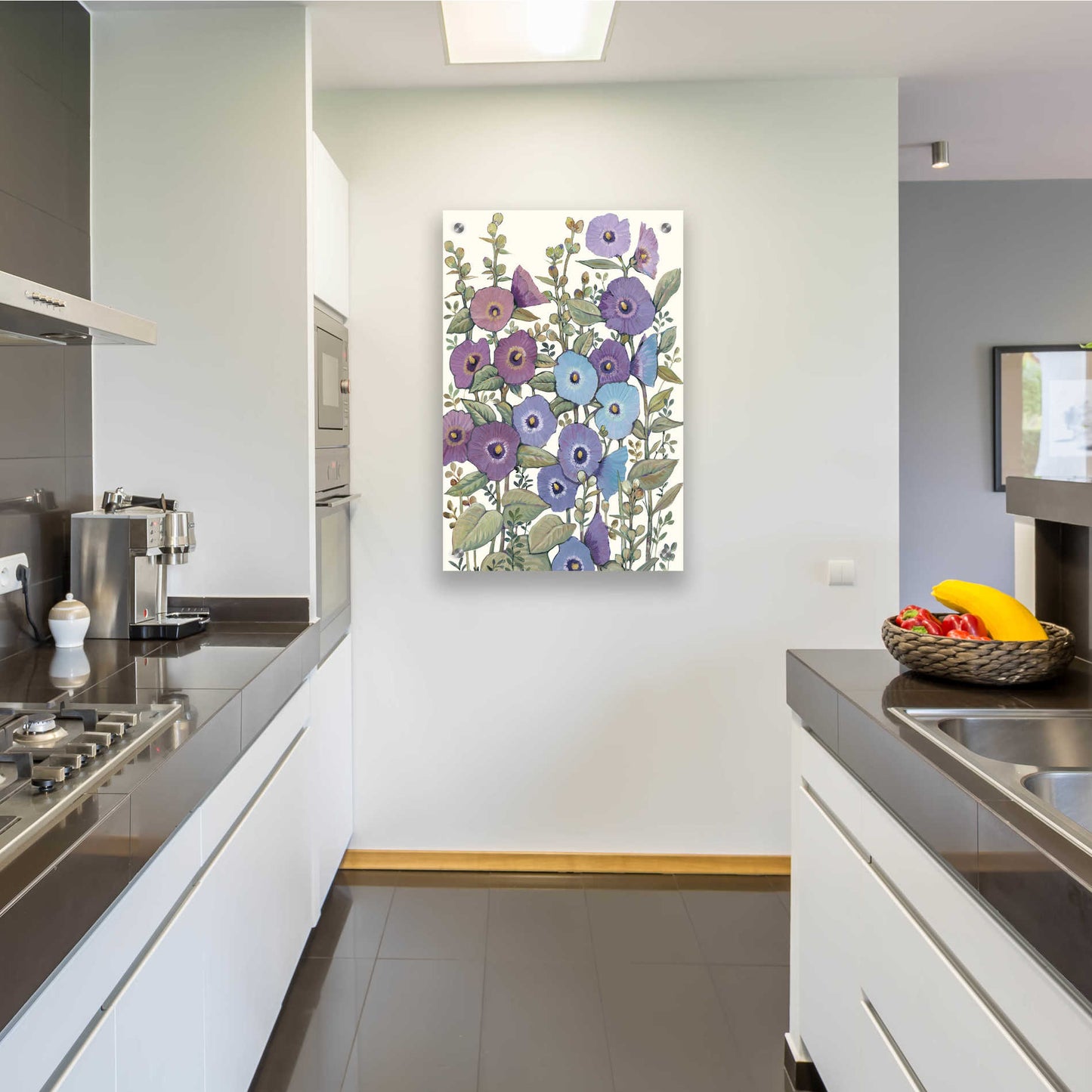 Epic Art 'Hollyhocks in Bloom II' by Tim O'Toole, Acrylic Glass Wall Art,24x36