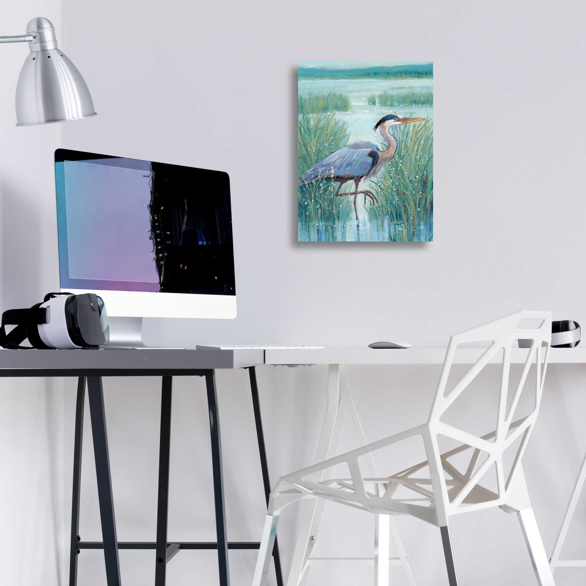 Epic Art 'Wetland Heron I' by Tim O'Toole, Acrylic Glass Wall Art,12x16
