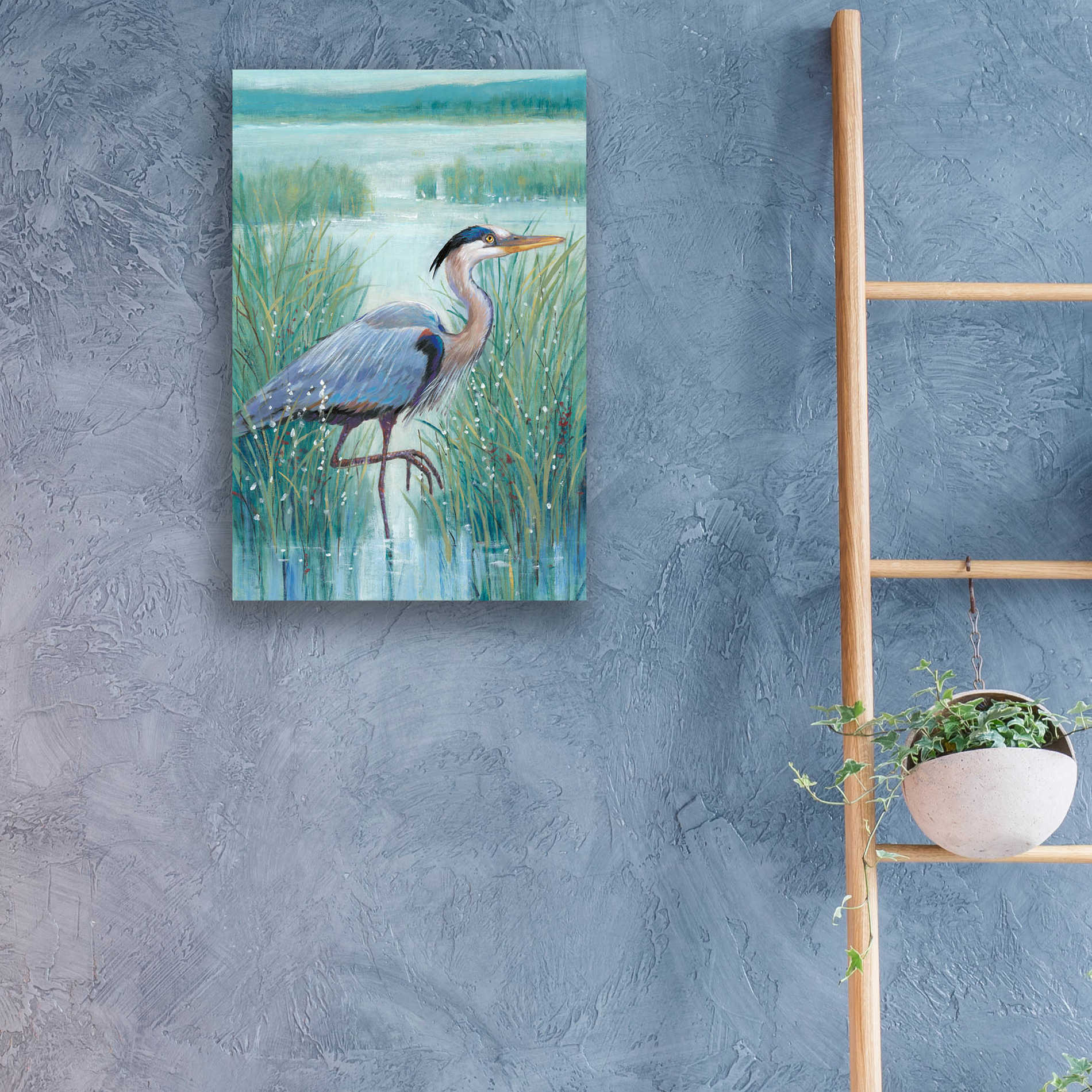 Epic Art 'Wetland Heron I' by Tim O'Toole, Acrylic Glass Wall Art,16x24