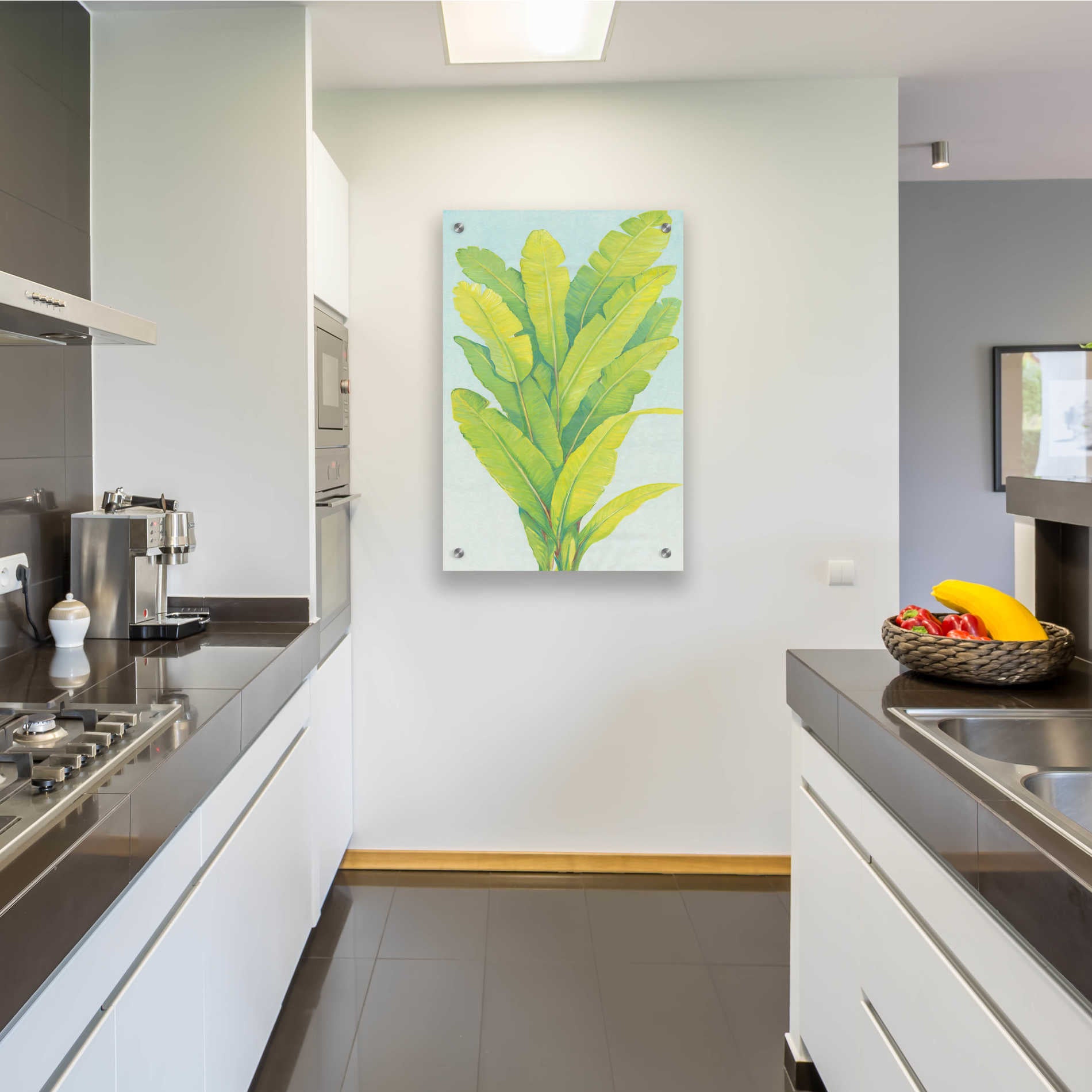 Epic Art 'Chartreuse Tropical Foliage II' by Tim O'Toole, Acrylic Glass Wall Art,24x36