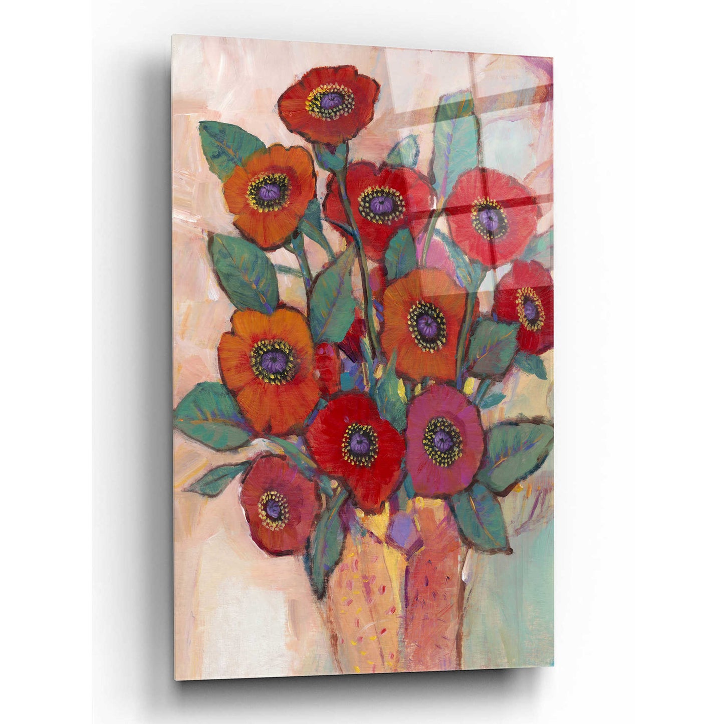 Epic Art 'Poppies in a Vase II' by Tim O'Toole, Acrylic Glass Wall Art,12x16