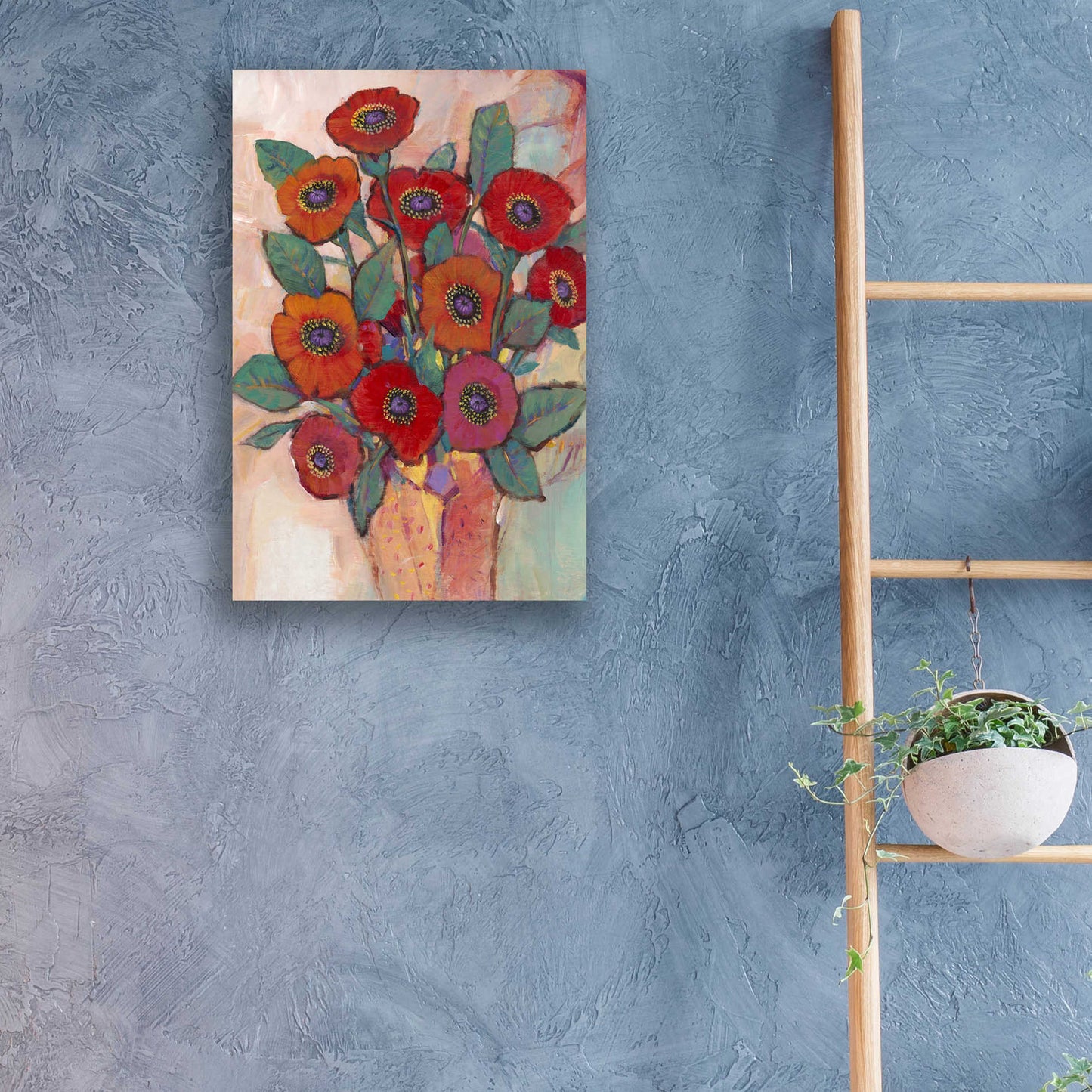 Epic Art 'Poppies in a Vase II' by Tim O'Toole, Acrylic Glass Wall Art,16x24