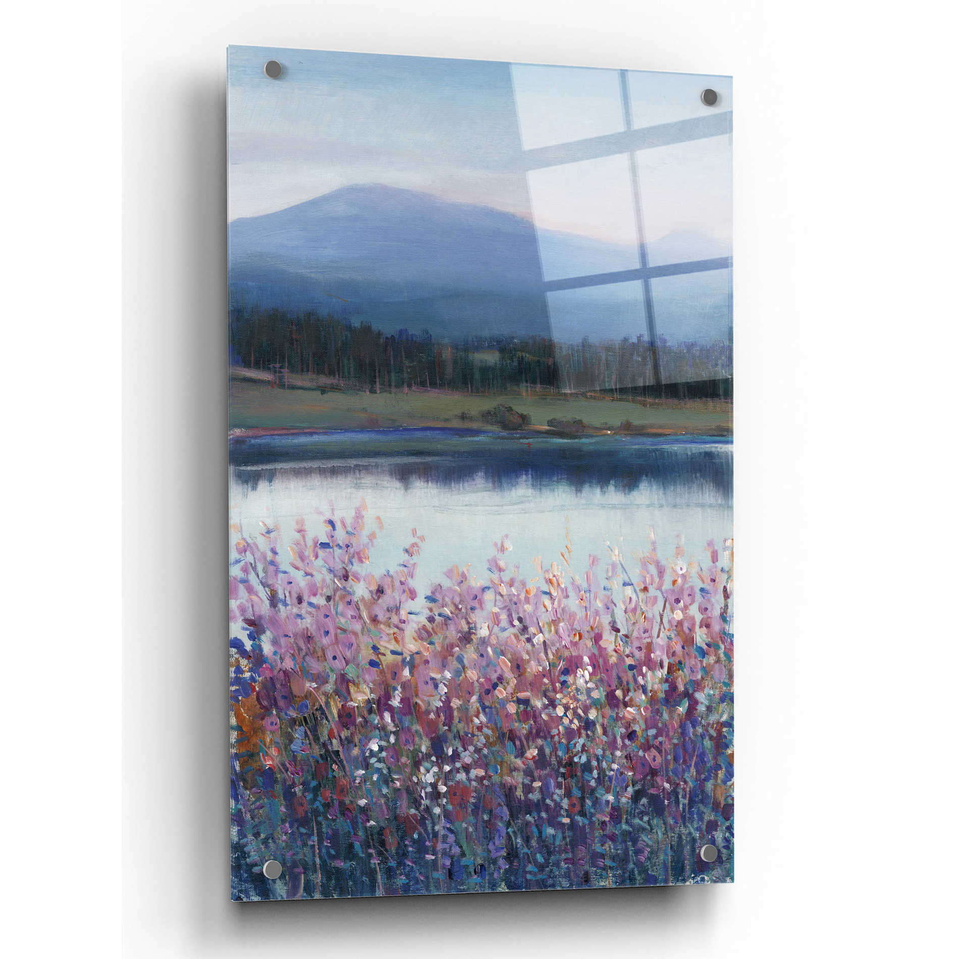 Epic Art 'Lakeside Mountain I' by Tim O'Toole, Acrylic Glass Wall Art,24x36