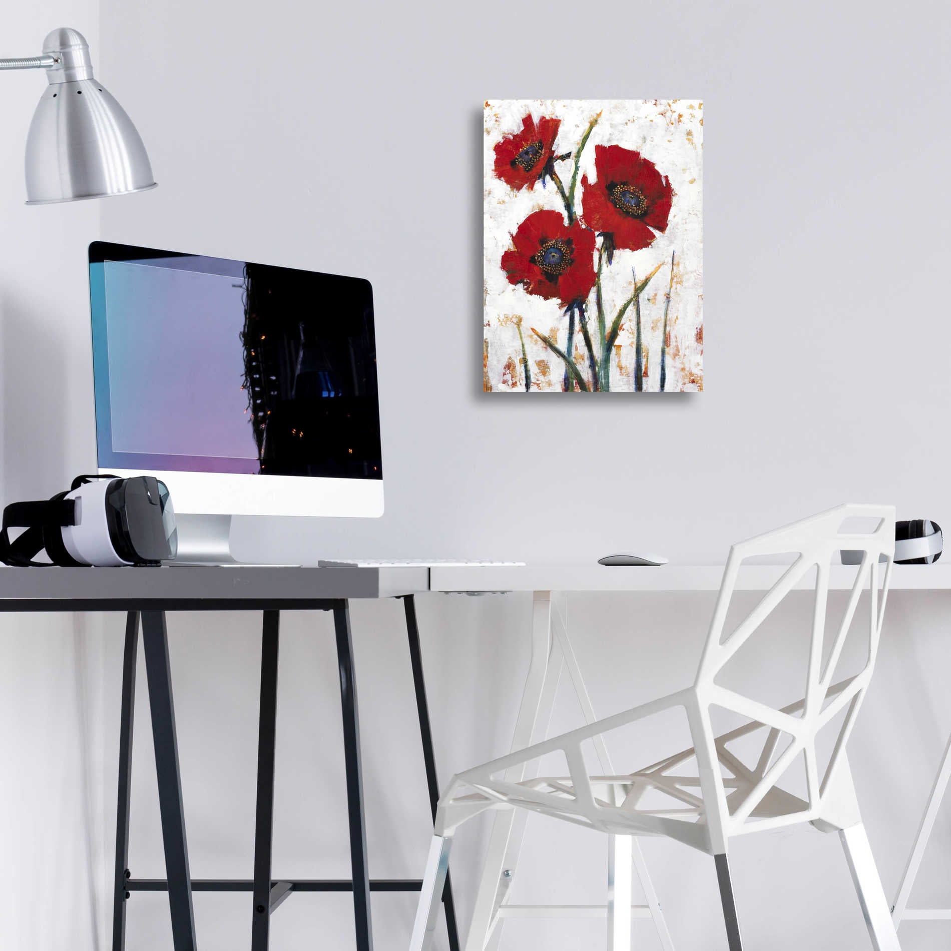 Epic Art 'Red Poppy Fresco I' by Tim O'Toole, Acrylic Glass Wall Art,12x16