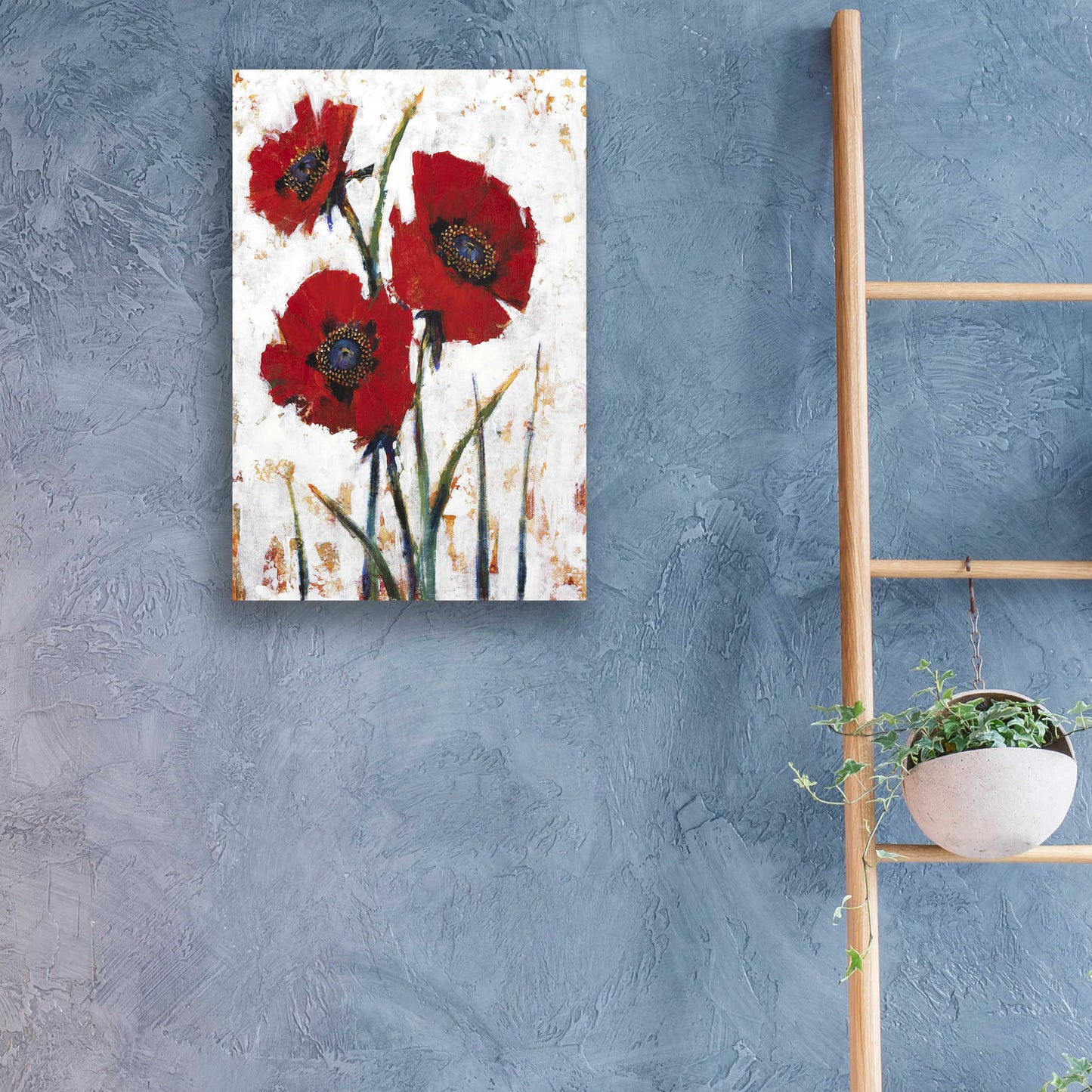 Epic Art 'Red Poppy Fresco I' by Tim O'Toole, Acrylic Glass Wall Art,16x24