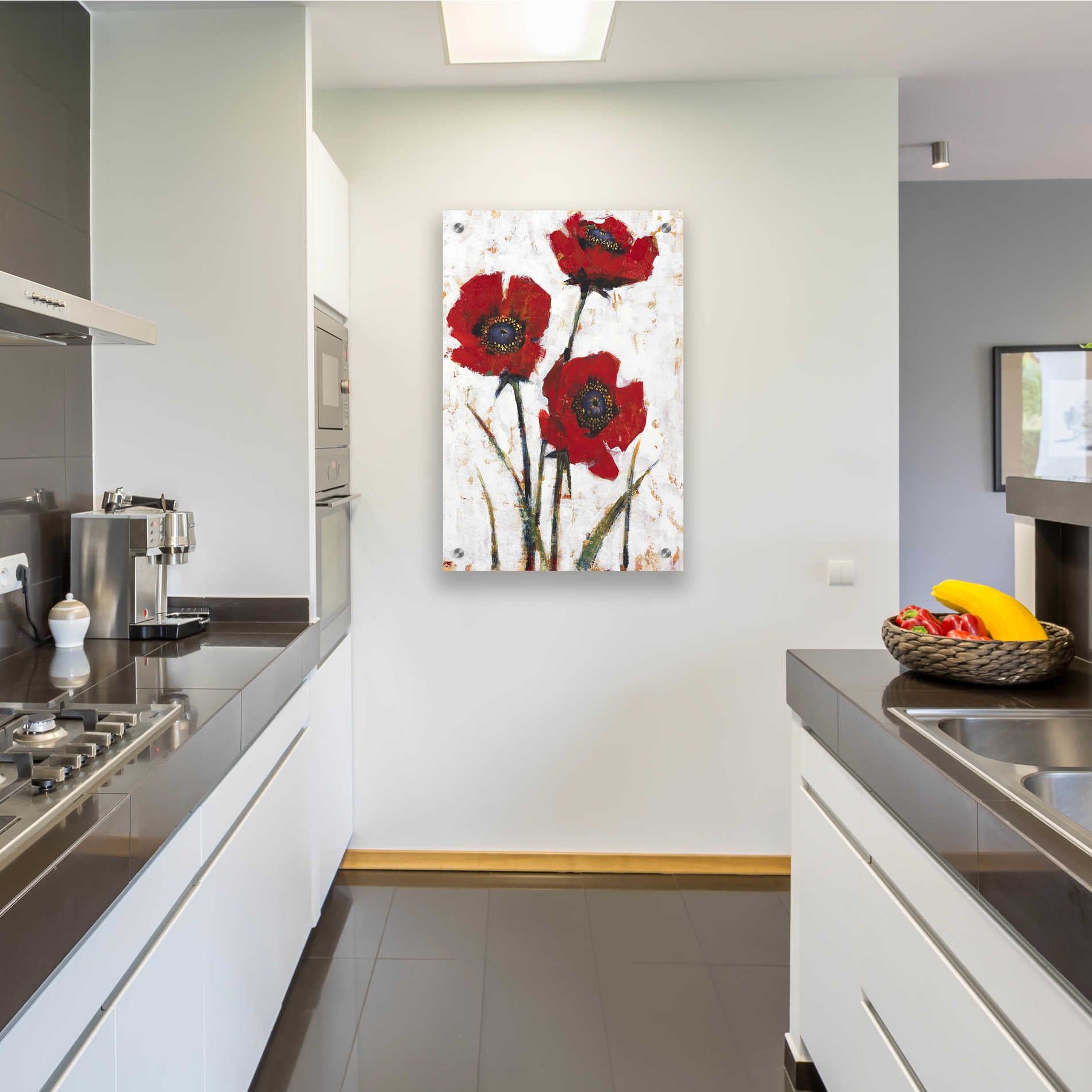 Epic Art 'Red Poppy Fresco II' by Tim O'Toole, Acrylic Glass Wall Art,24x36