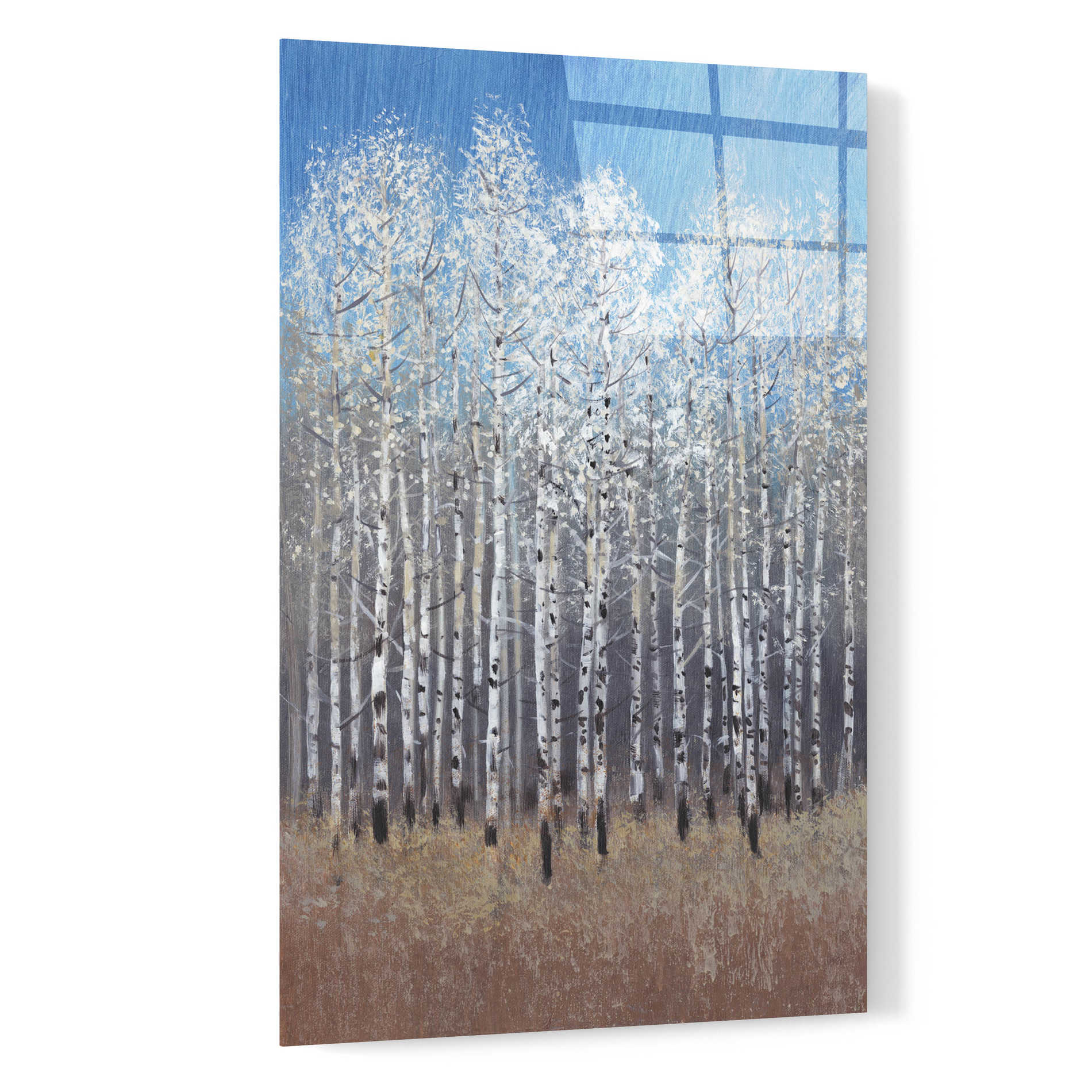 Epic Art 'Cobalt Birches I' by Tim O'Toole, Acrylic Glass Wall Art,16x24