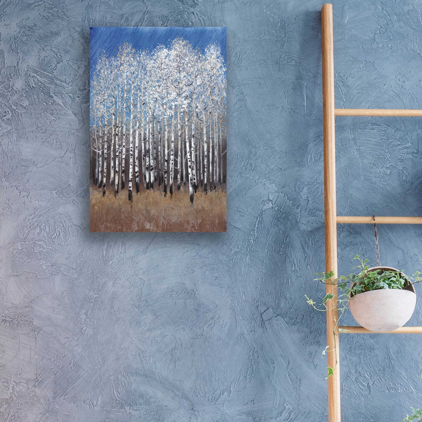 Epic Art 'Cobalt Birches II' by Tim O'Toole, Acrylic Glass Wall Art,16x24