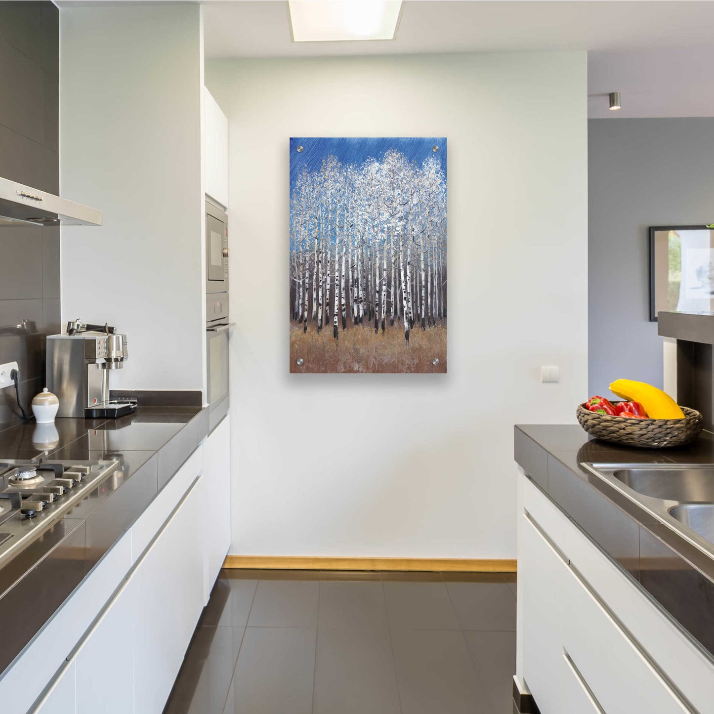 Epic Art 'Cobalt Birches II' by Tim O'Toole, Acrylic Glass Wall Art,24x36