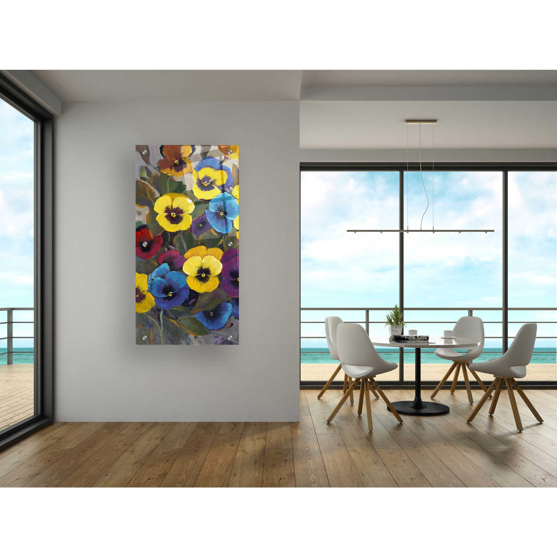 Epic Art 'Pansy Panel I' by Tim O'Toole, Acrylic Glass Wall Art,24x48