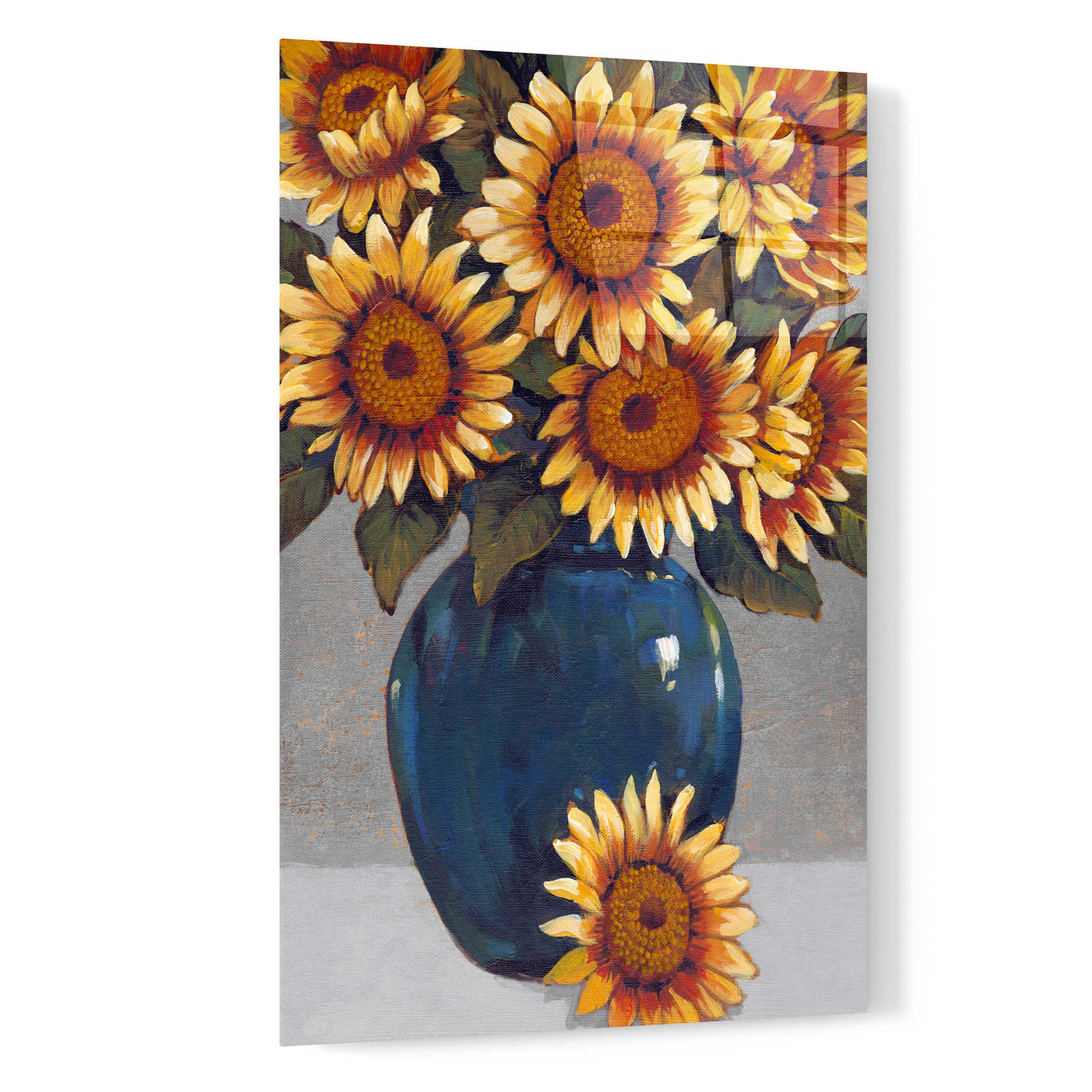 Epic Art 'Vase of Sunflowers I' by Tim O'Toole, Acrylic Glass Wall Art,16x24