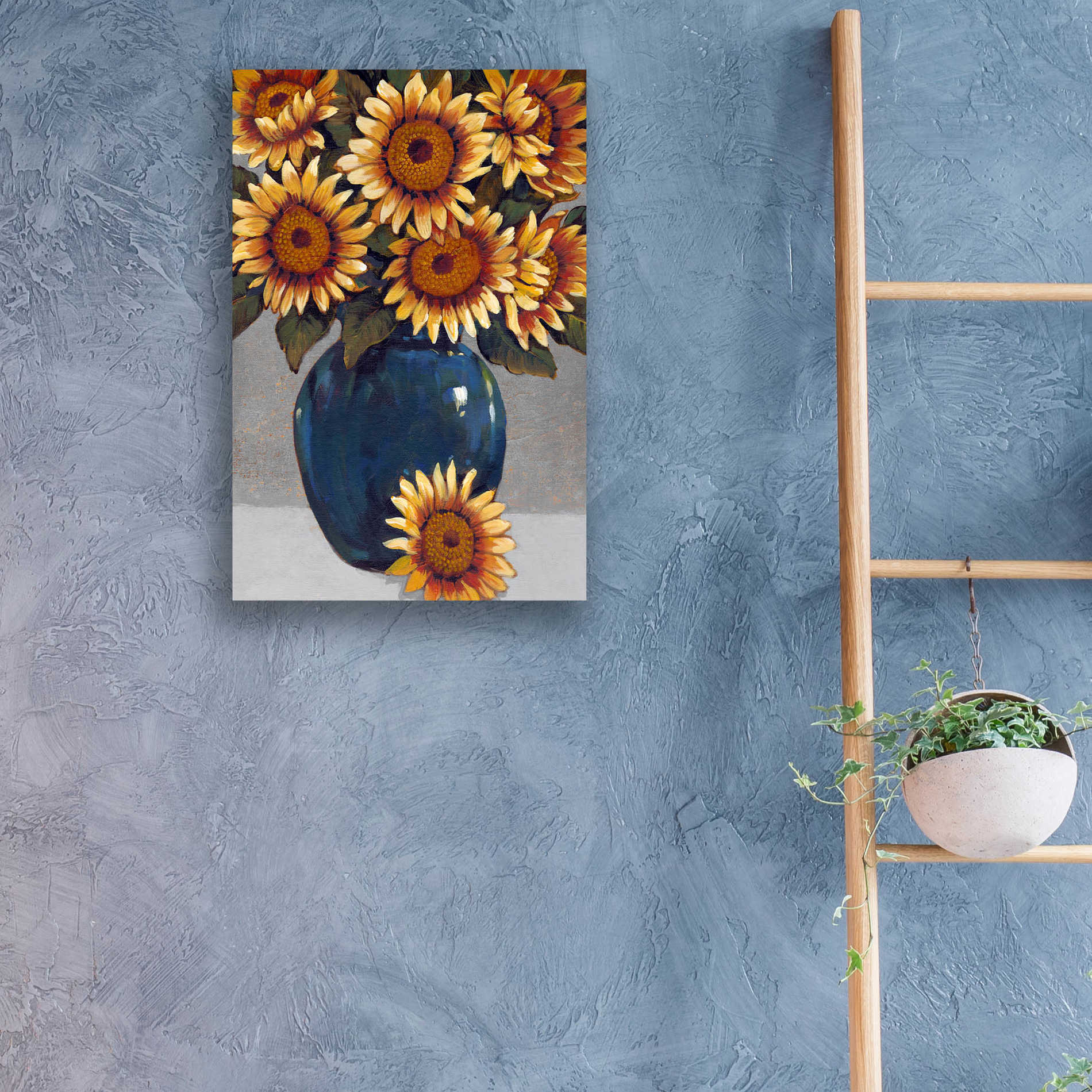 Epic Art 'Vase of Sunflowers I' by Tim O'Toole, Acrylic Glass Wall Art,16x24