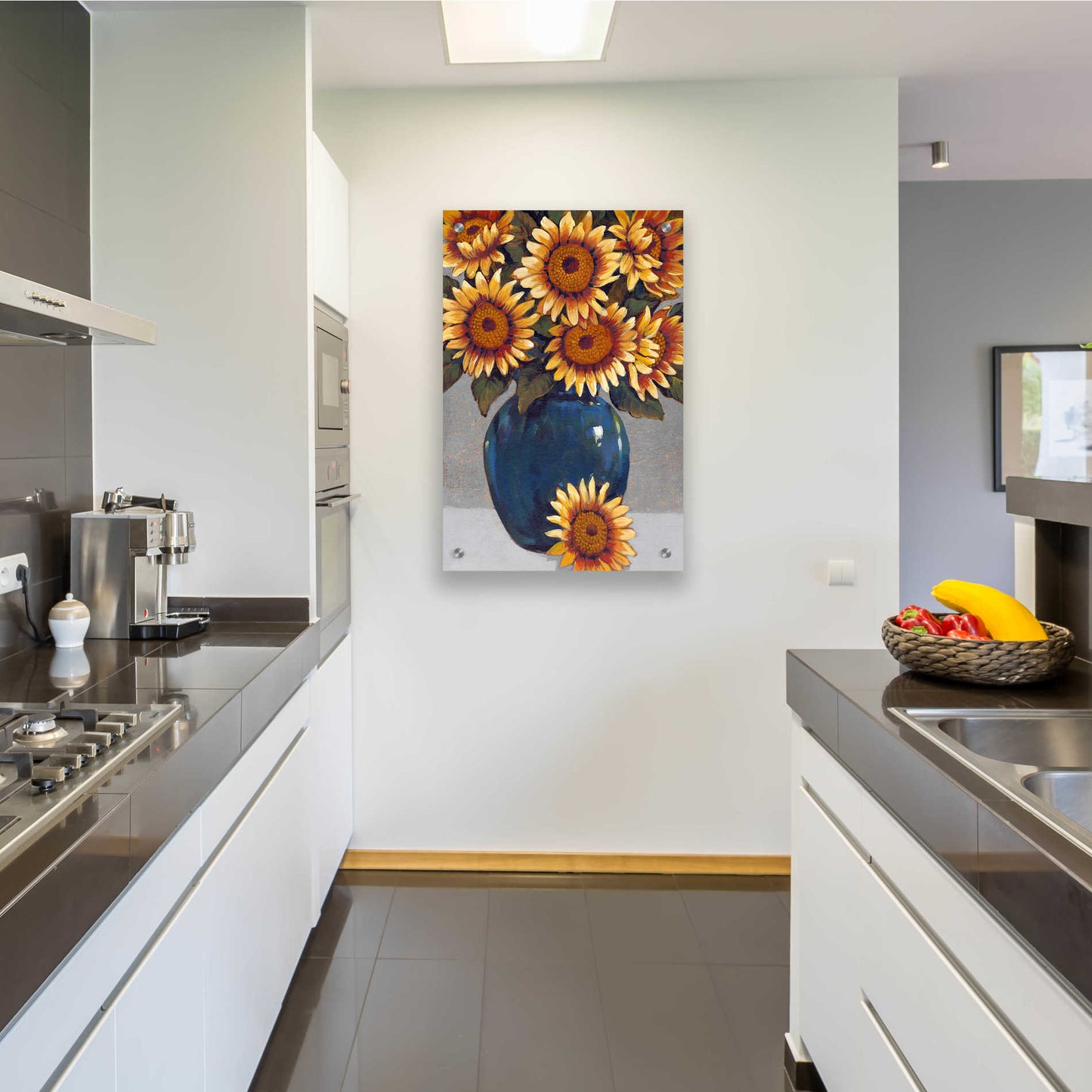 Epic Art 'Vase of Sunflowers I' by Tim O'Toole, Acrylic Glass Wall Art,24x36